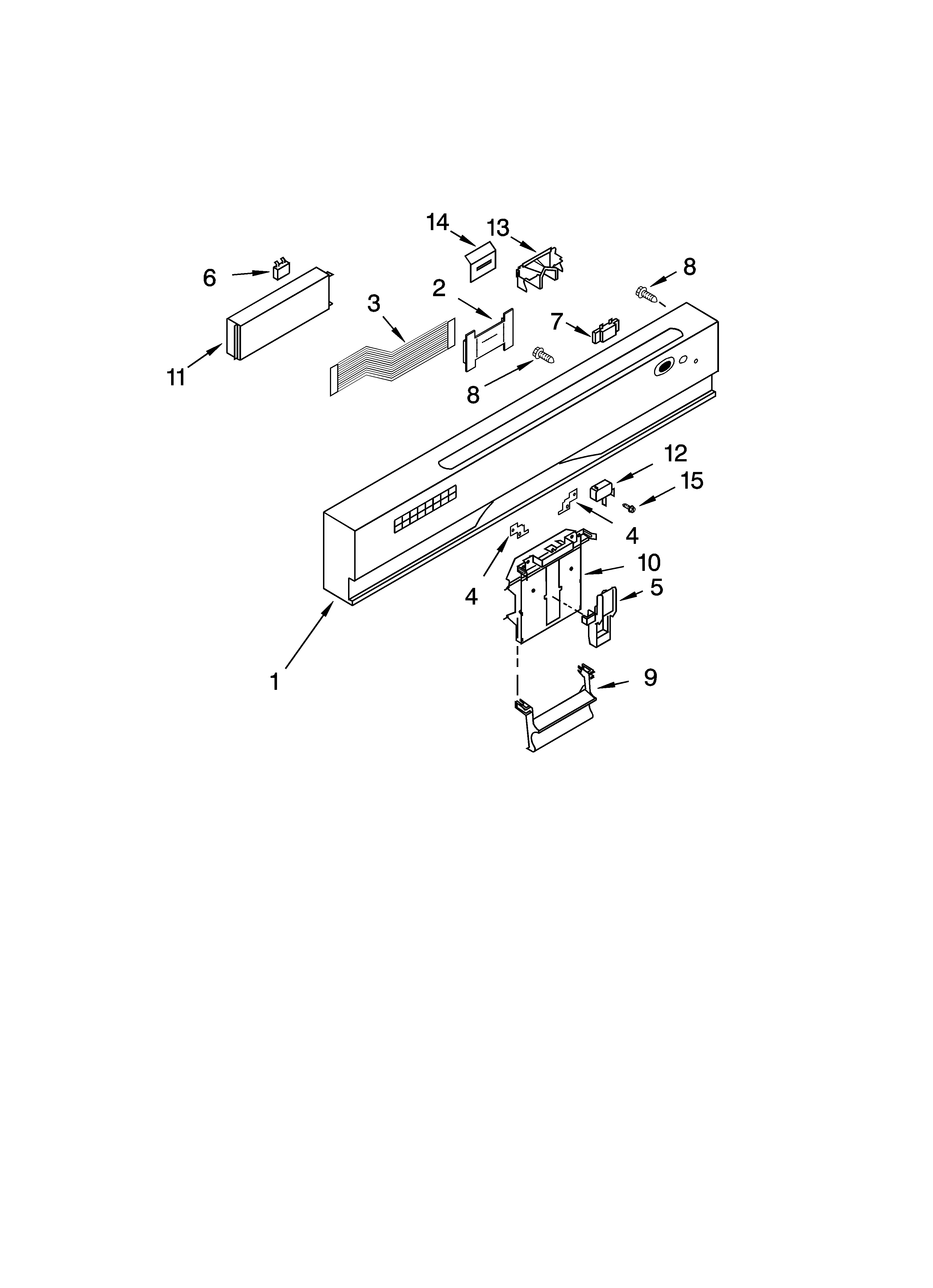 Kenmore 66517593200 control panel parts diagram