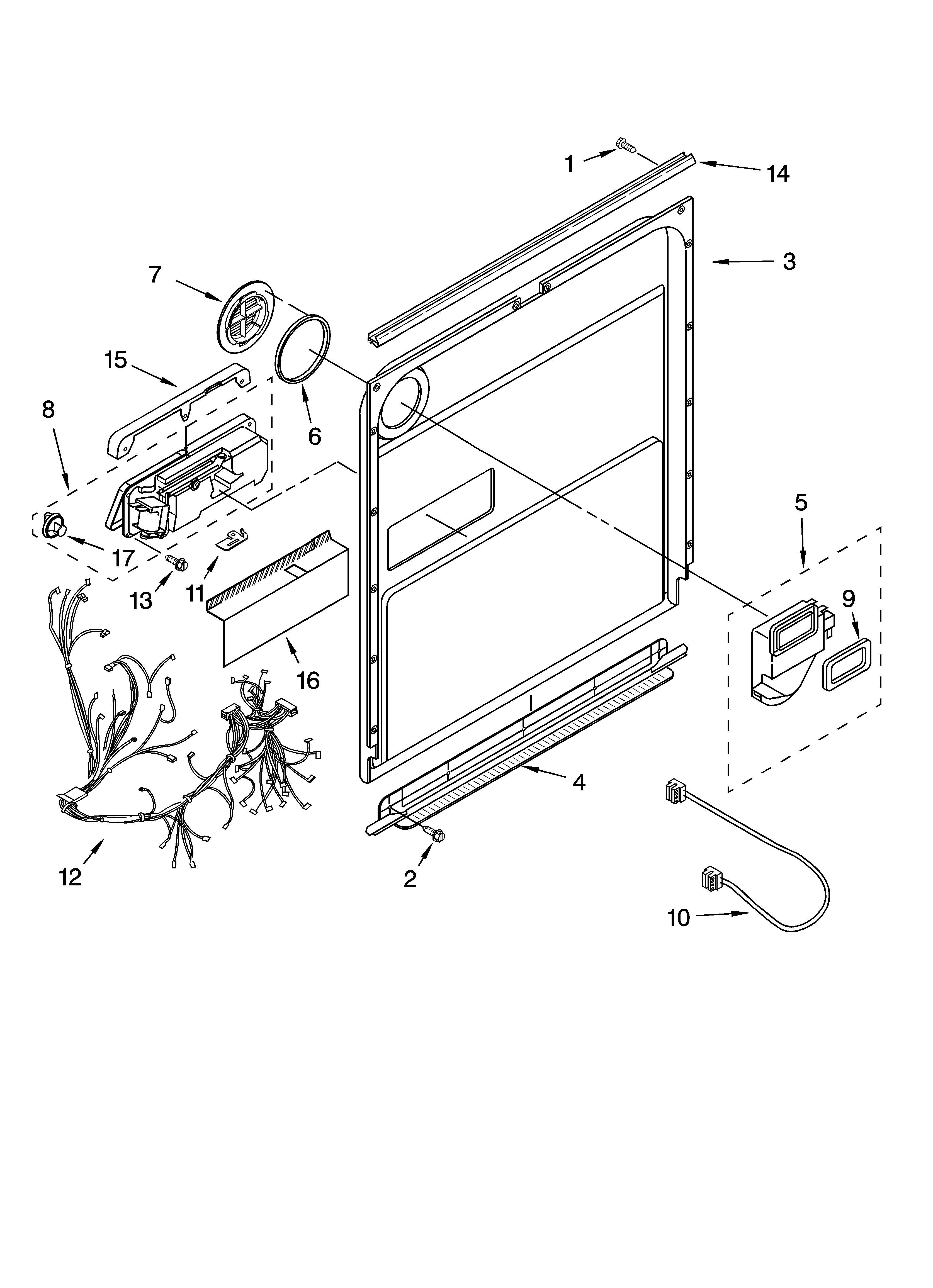 Kenmore 66517593200 door and latch parts diagram
