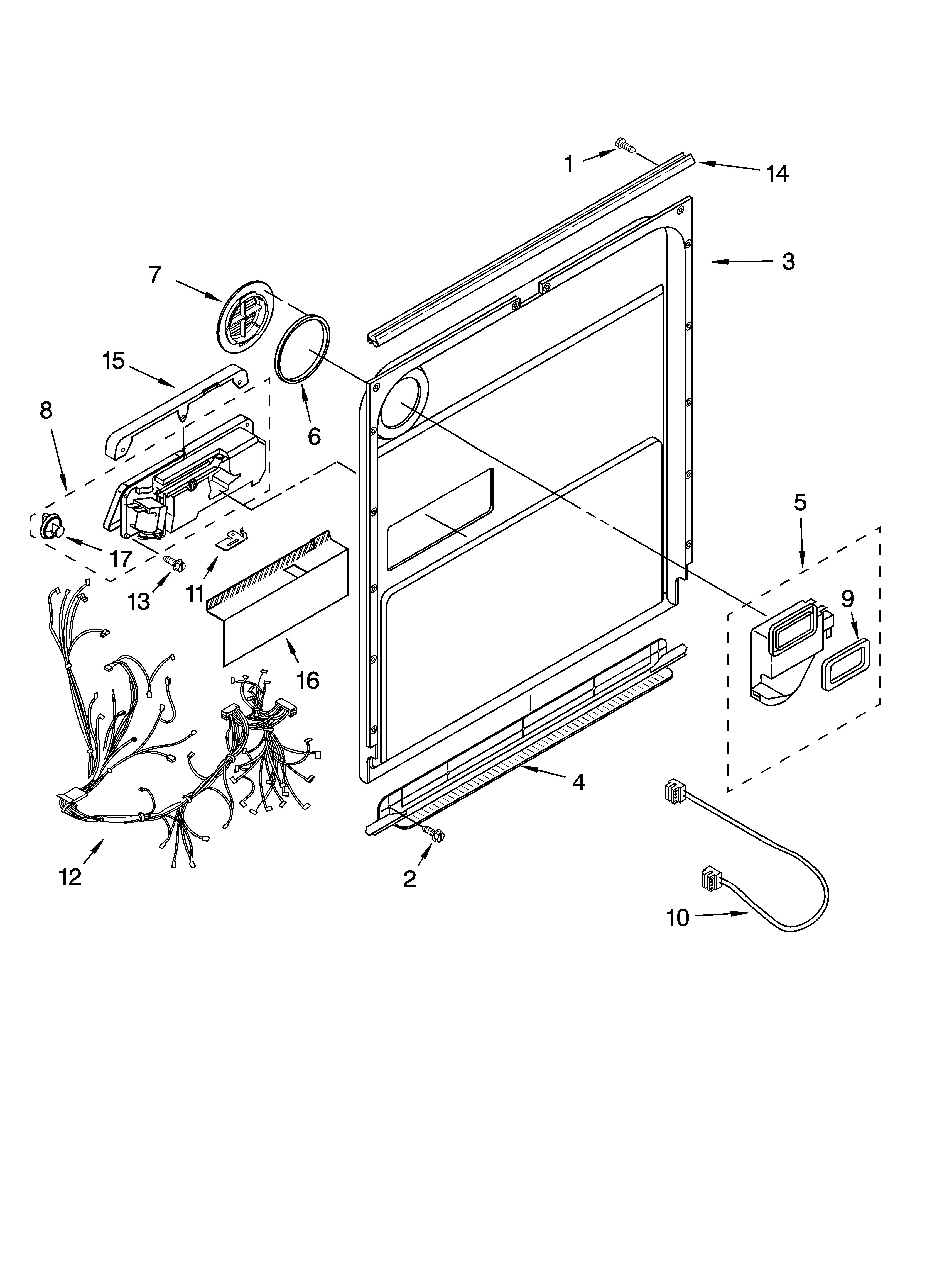 Kenmore 66516594201 door and latch parts diagram