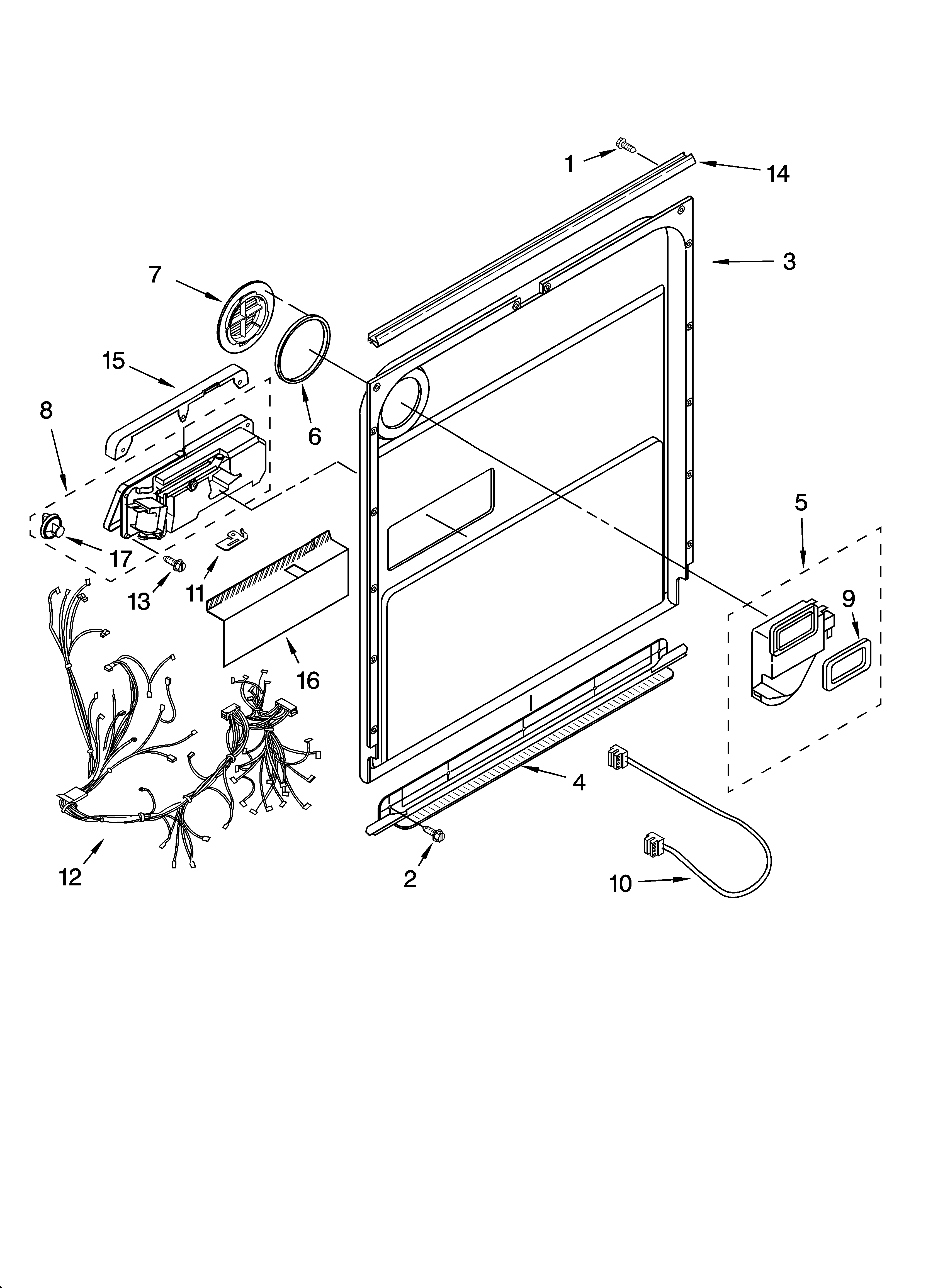 Kenmore 66516593202 door and latch parts diagram