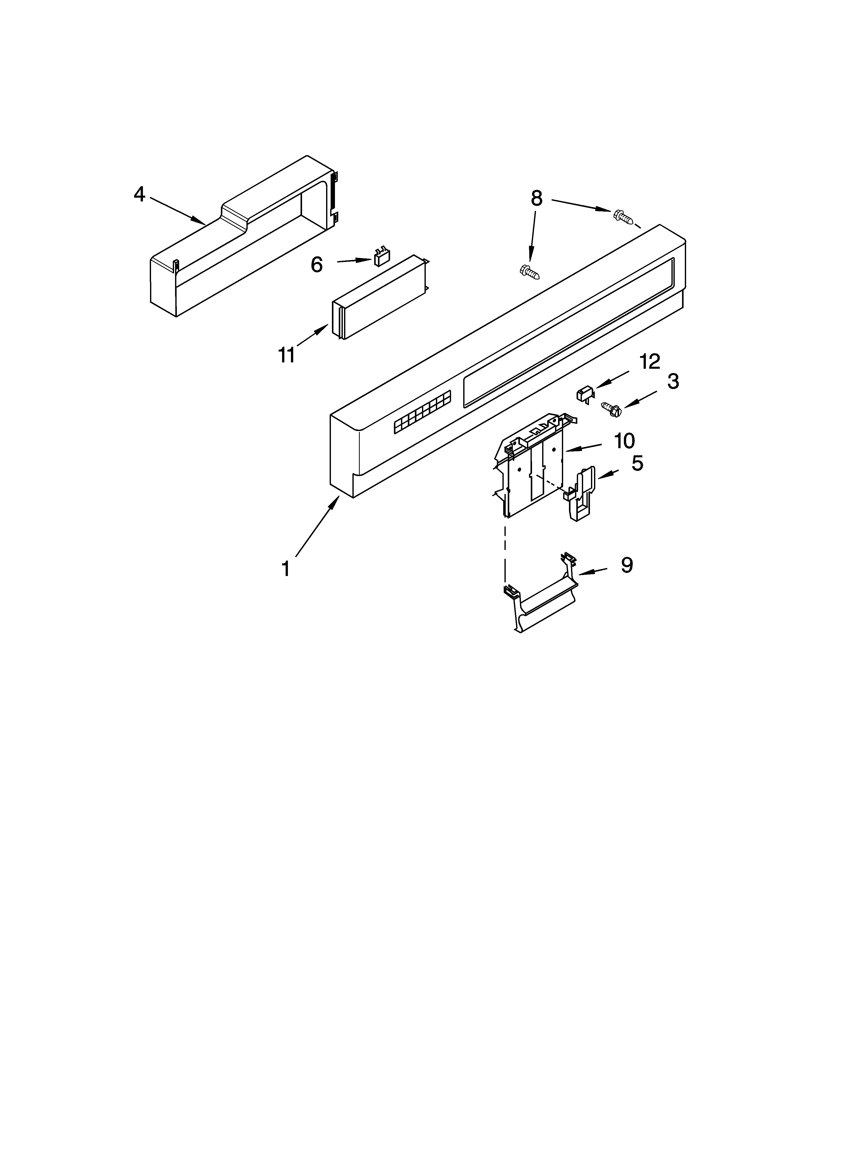 Kenmore 66516602301 control panel parts diagram