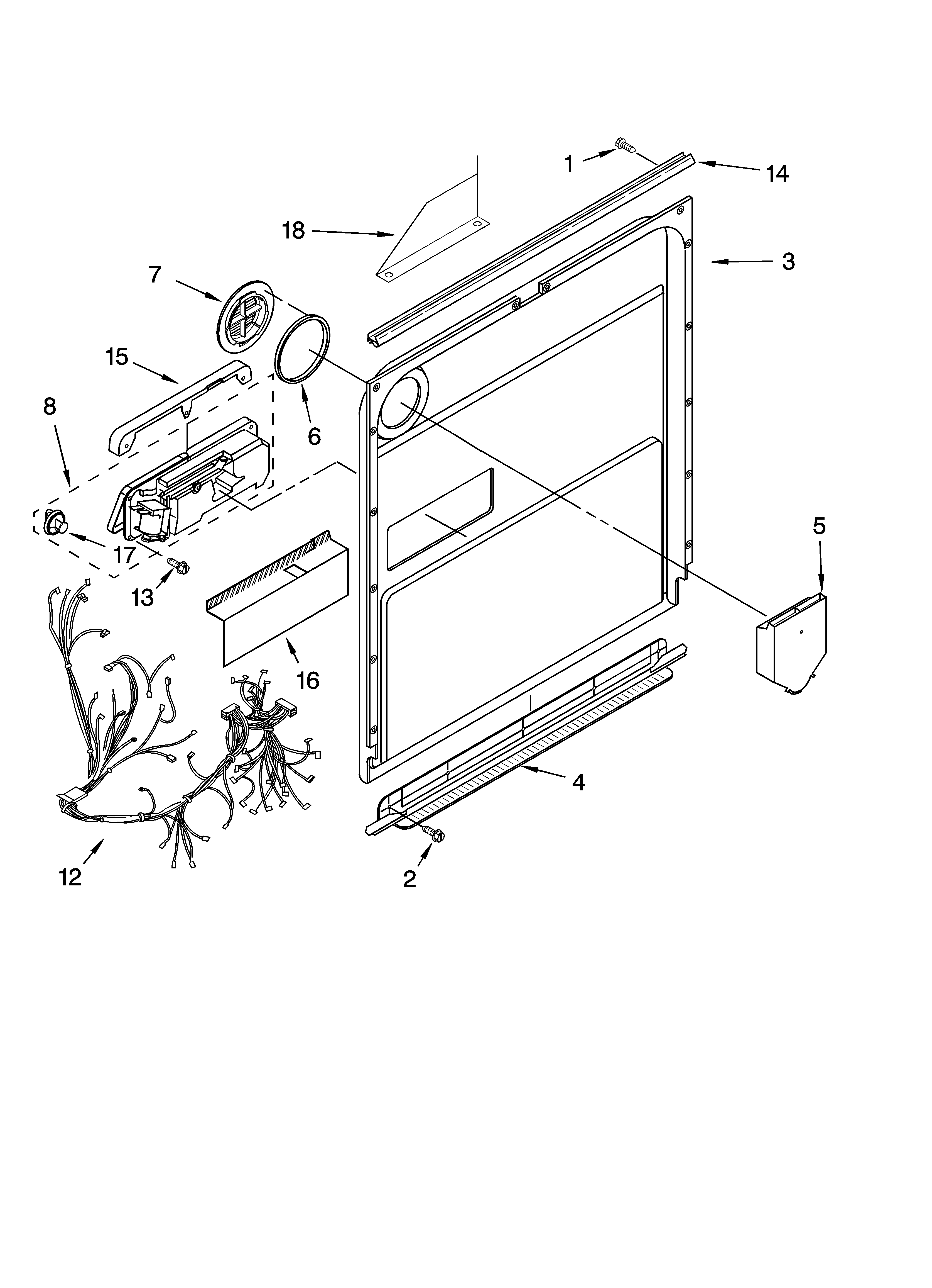 Kenmore 66517694200 door and latch parts diagram