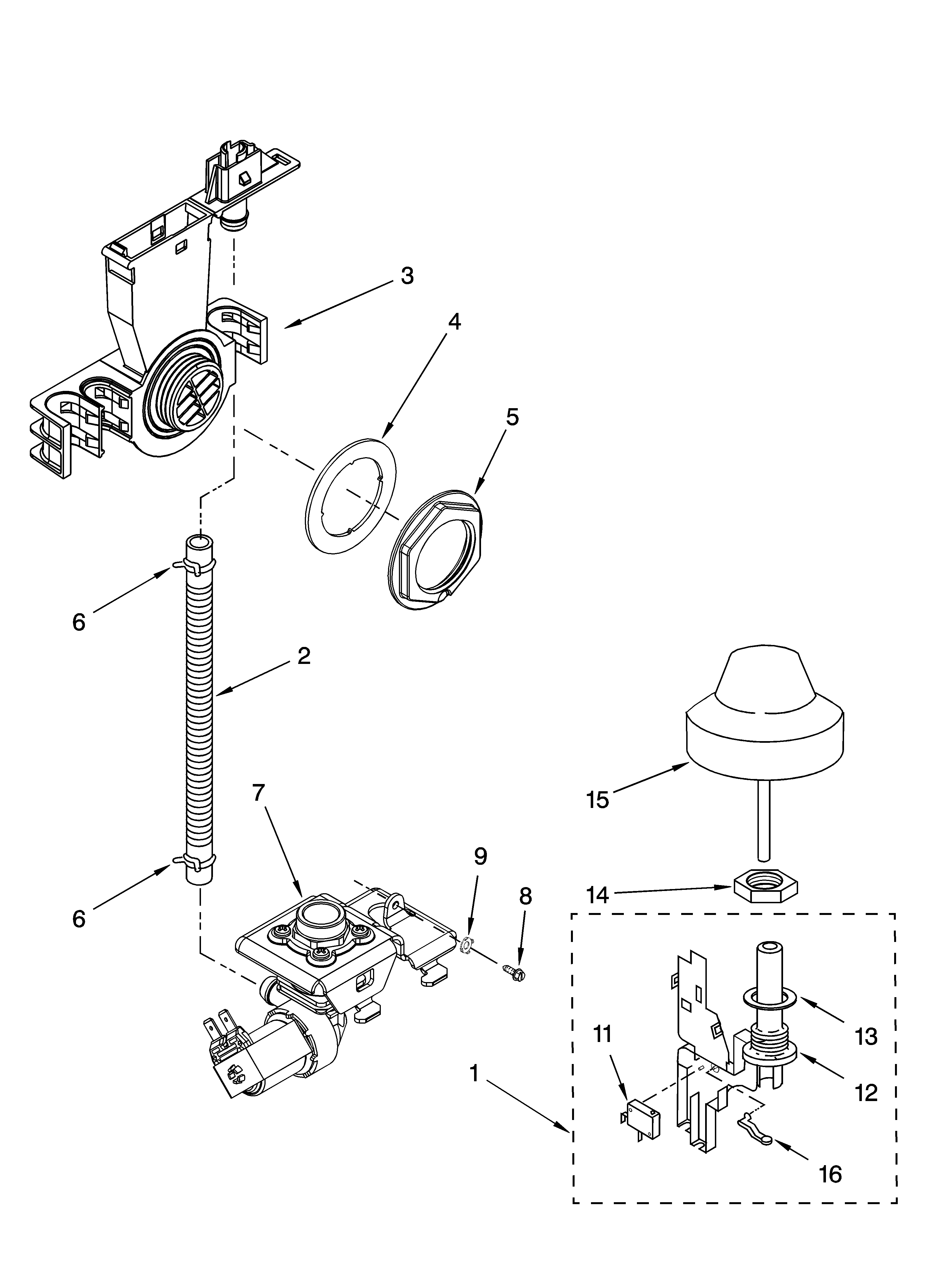Kenmore 66517693201 fill and overfill parts diagram