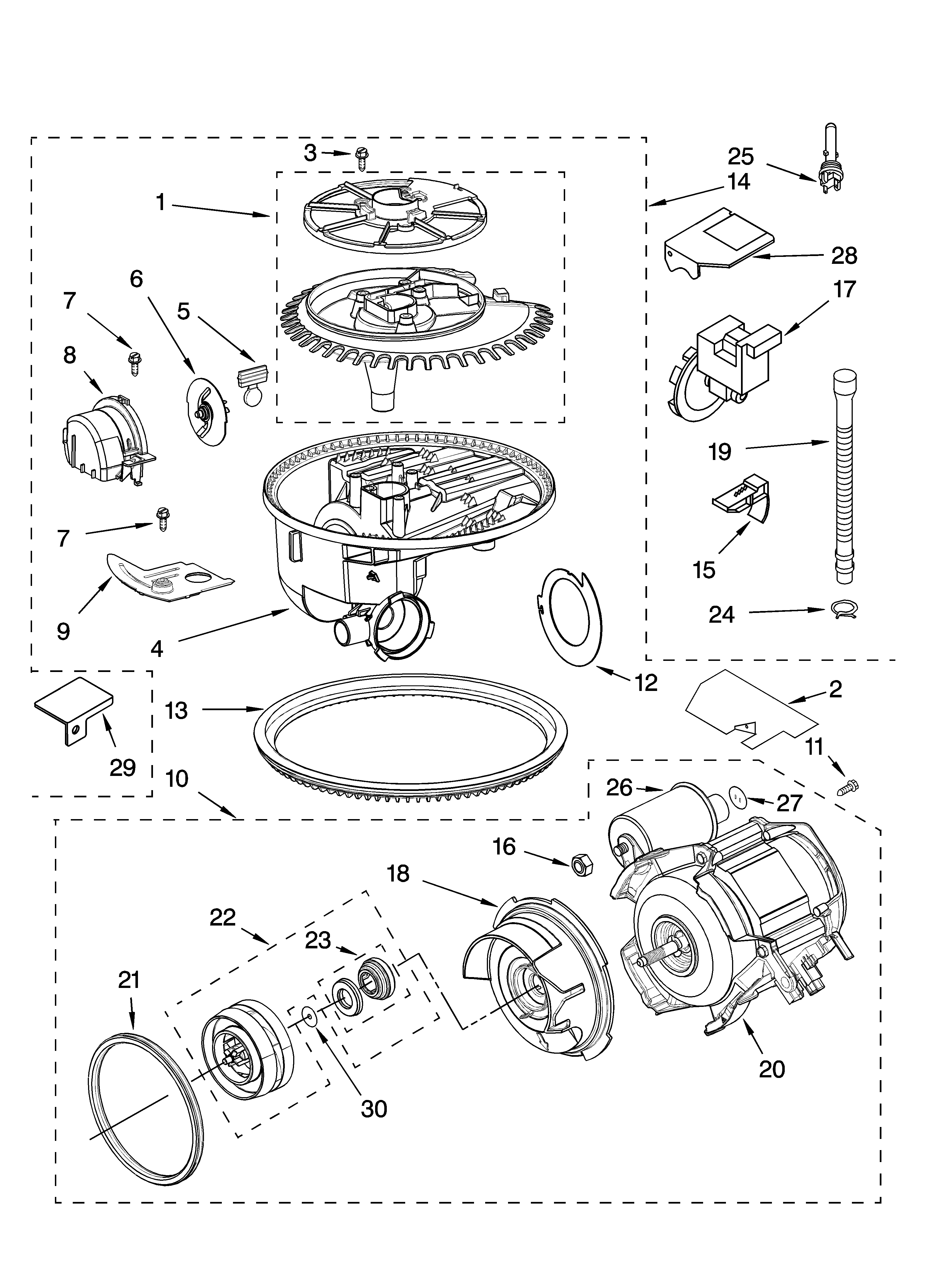 Kenmore 66517693201 pump and motor parts diagram