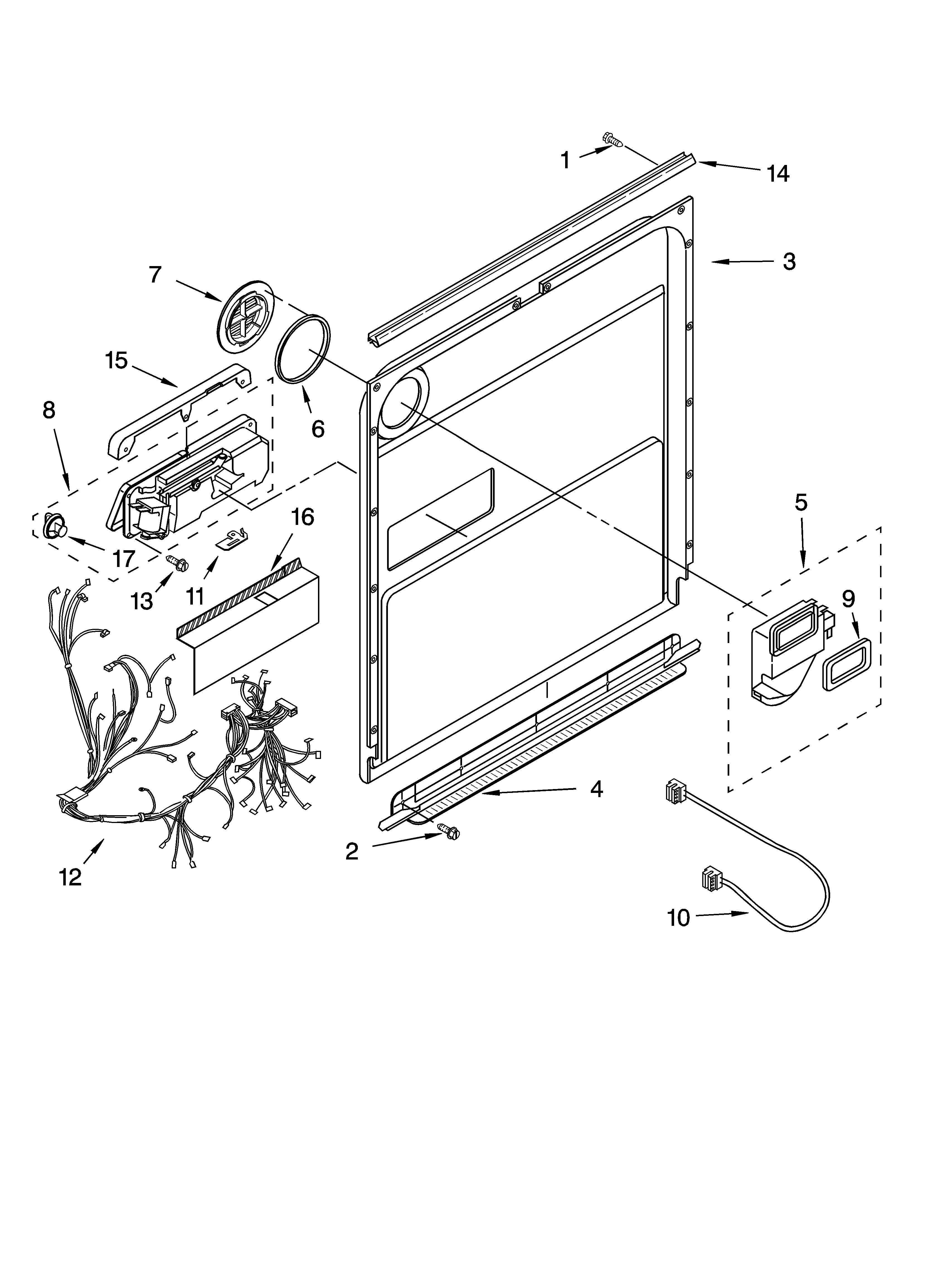 Kenmore 66516972200 door and latch parts diagram