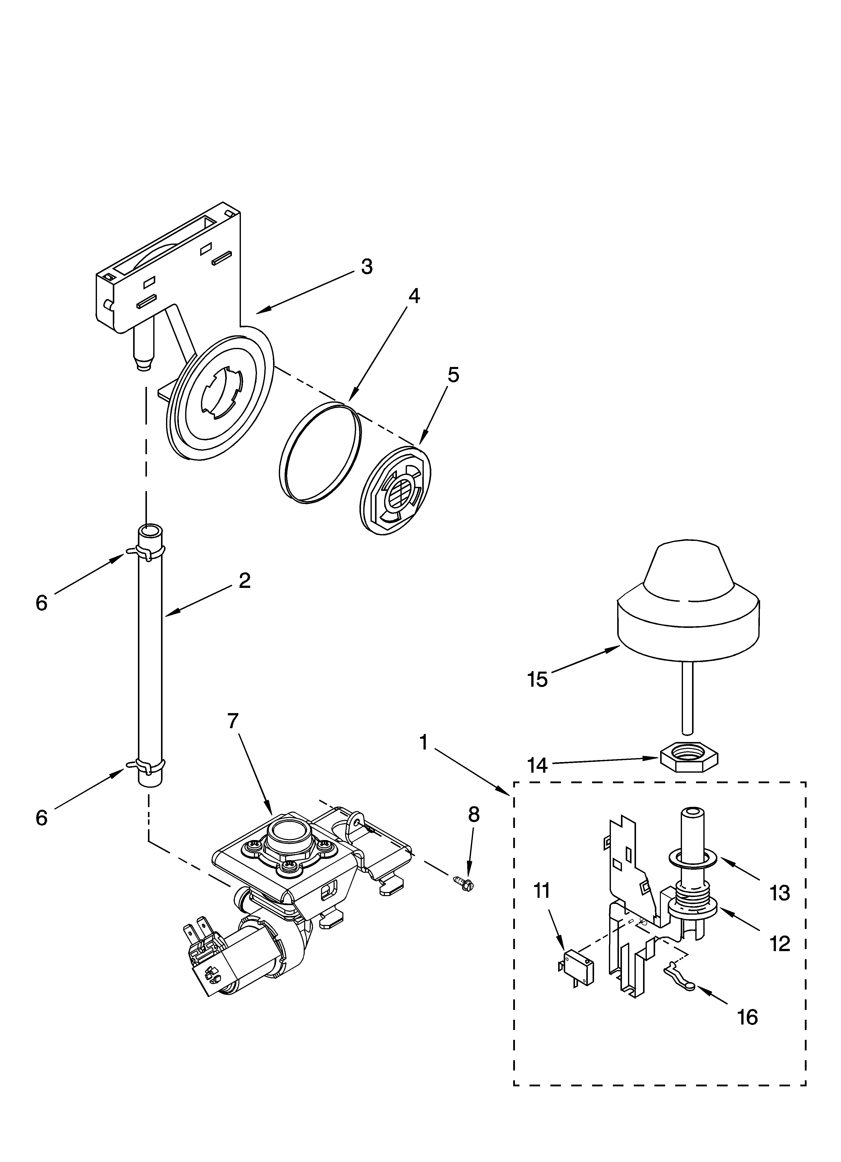 Kenmore 66516973201 fill and overfill parts diagram