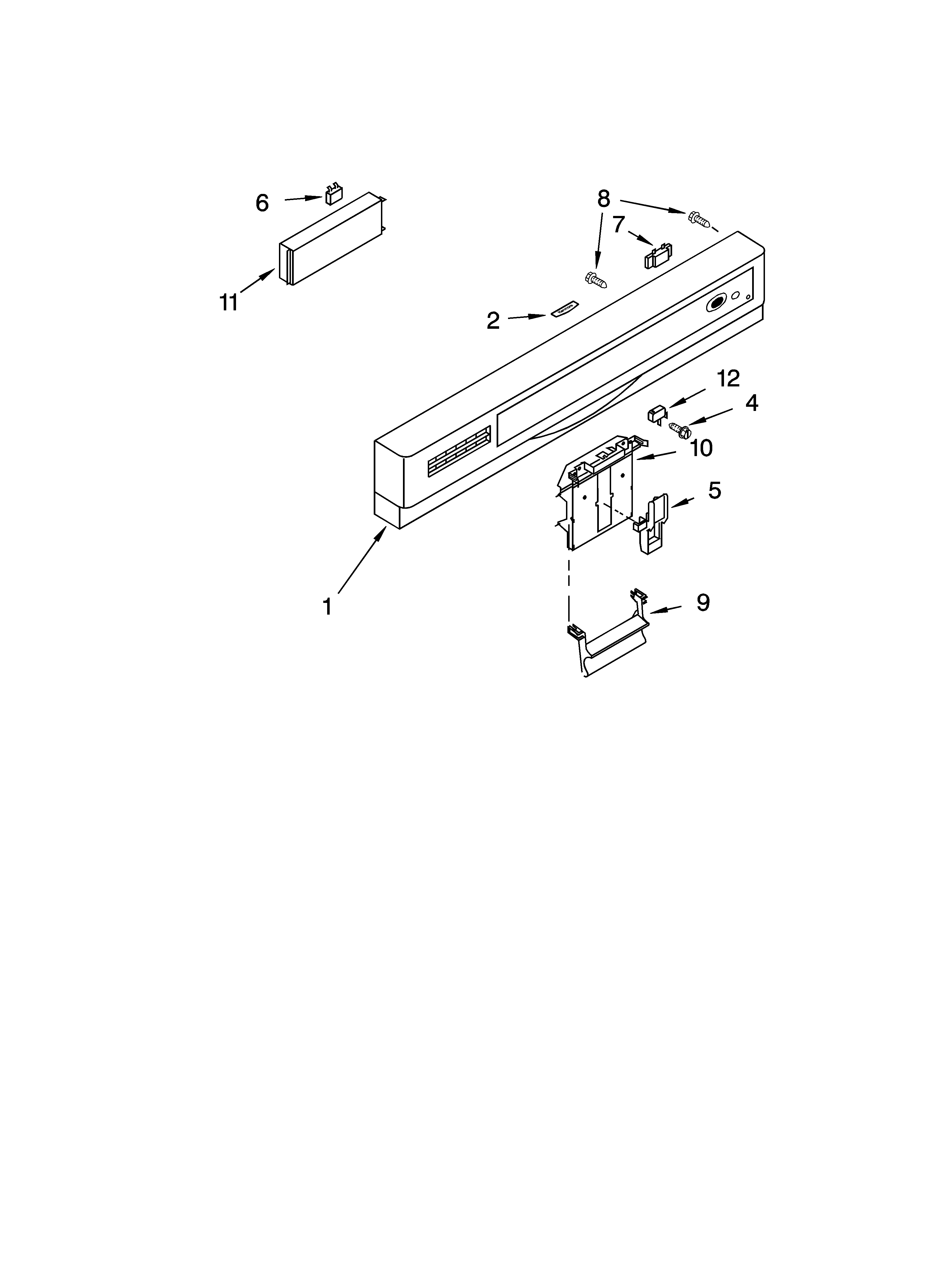 Kenmore 66516974202 control panel parts diagram