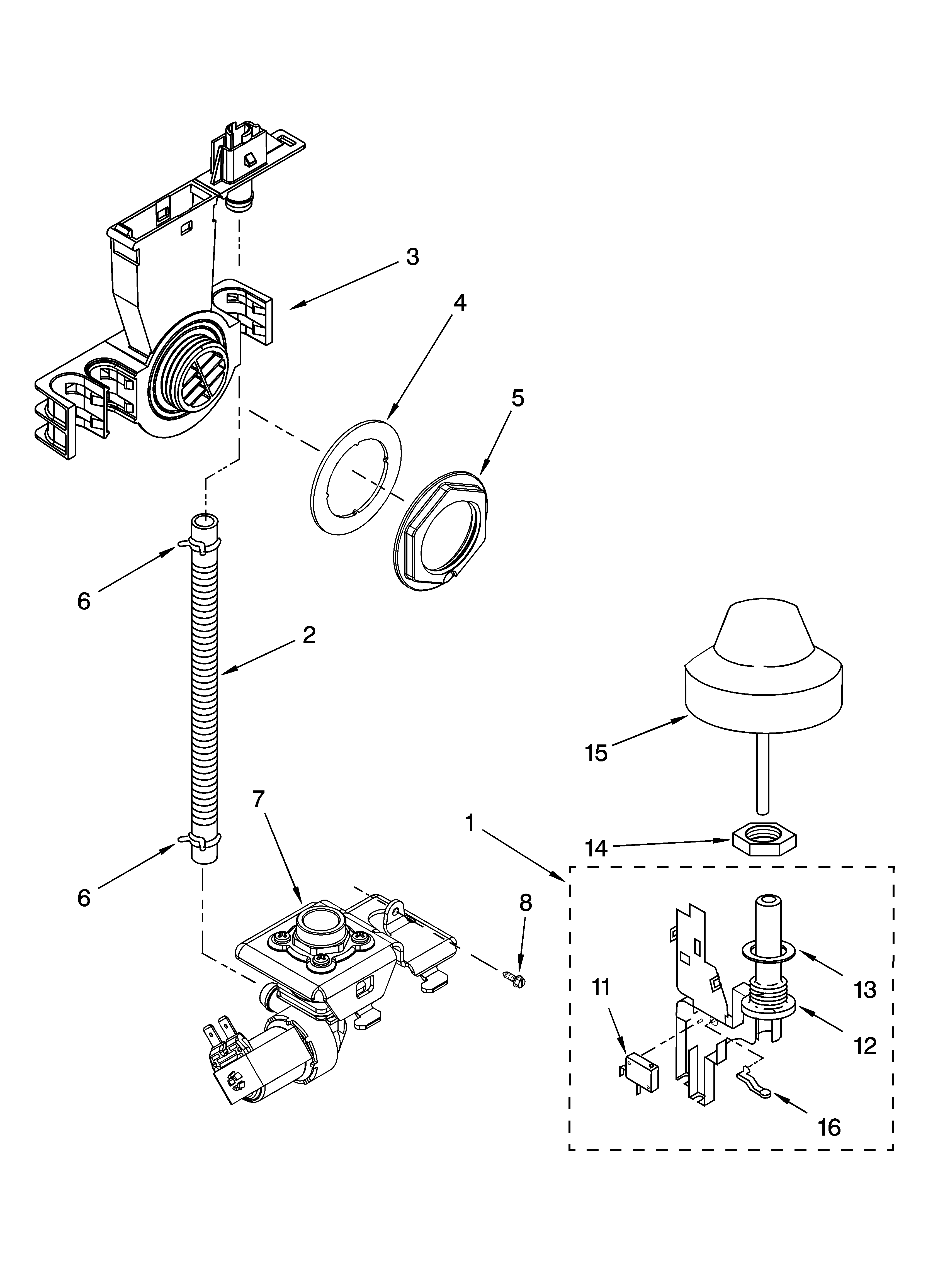 Kenmore 66516974202 fill and overfill parts diagram
