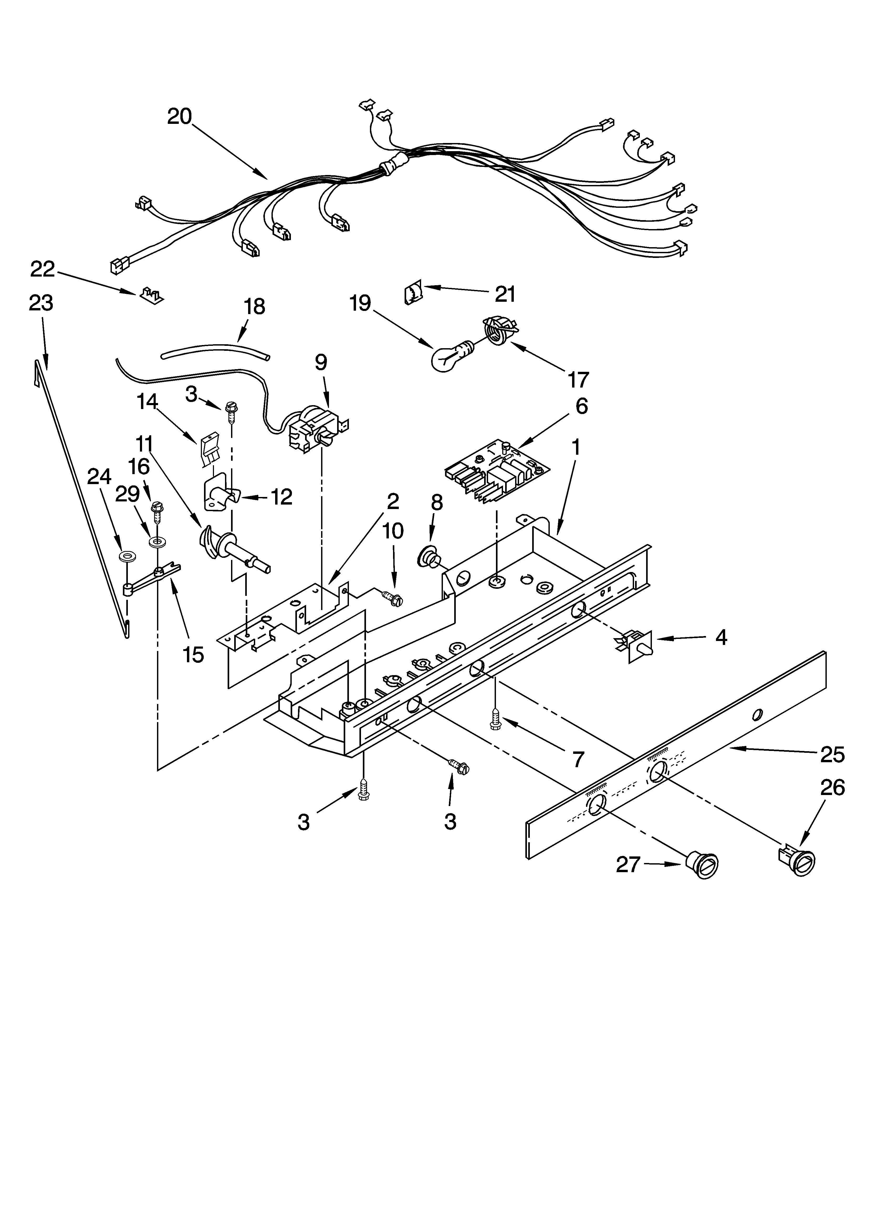 Kenmore 10644559400 control parts diagram