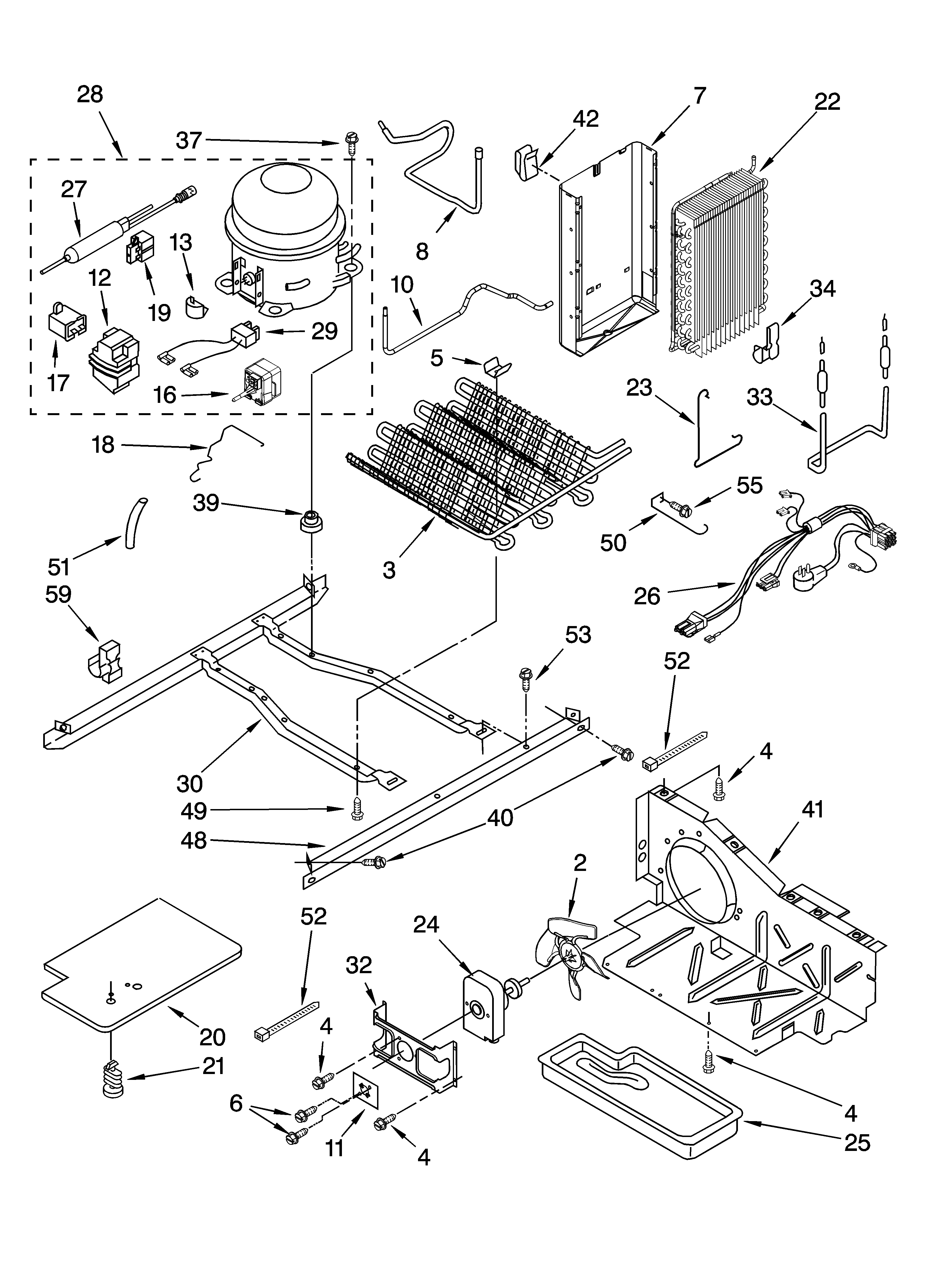 Kenmore 10644559400 unit parts, optional parts diagram