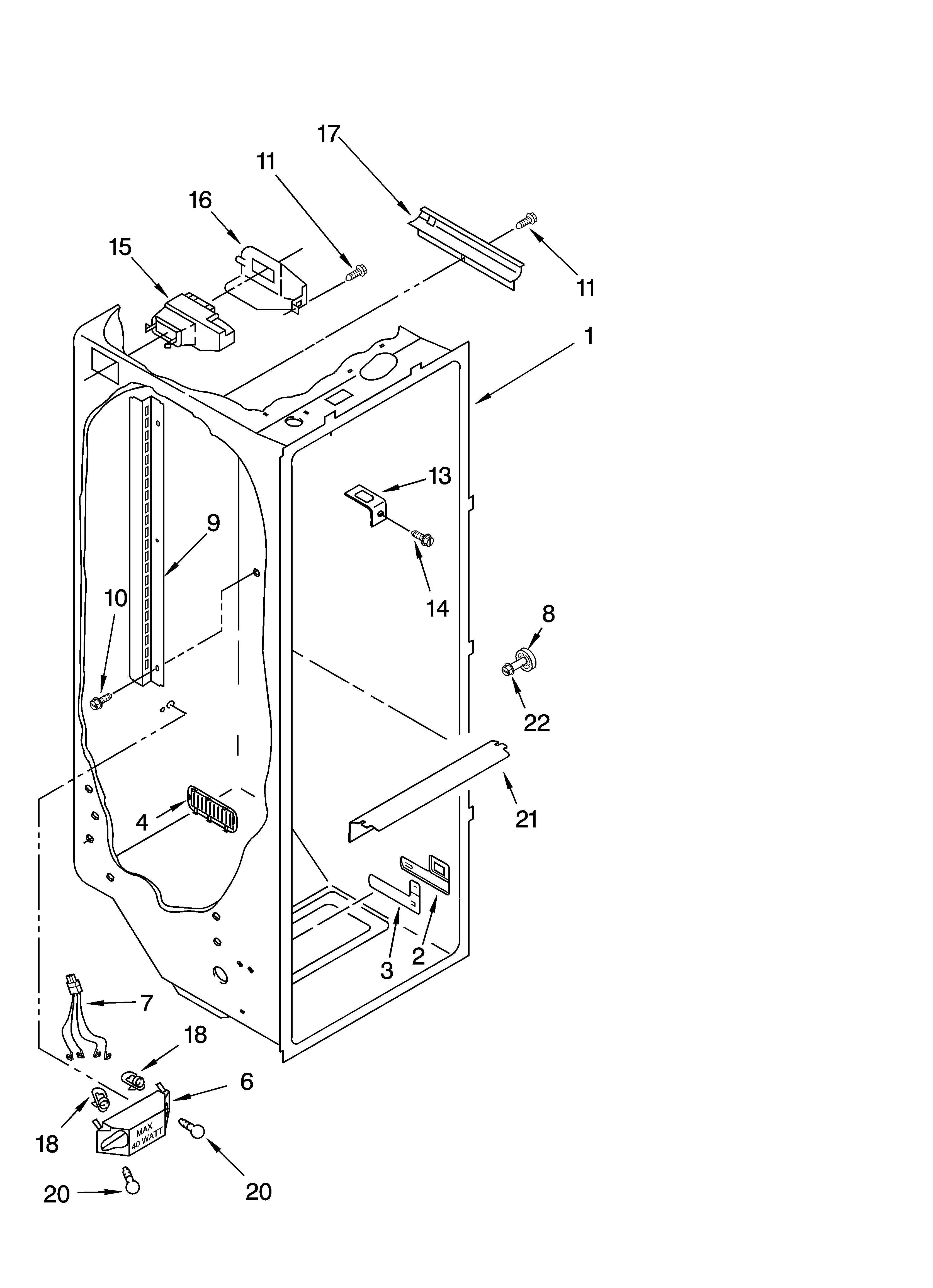 Kenmore 10648212500 refrigerator liner parts diagram