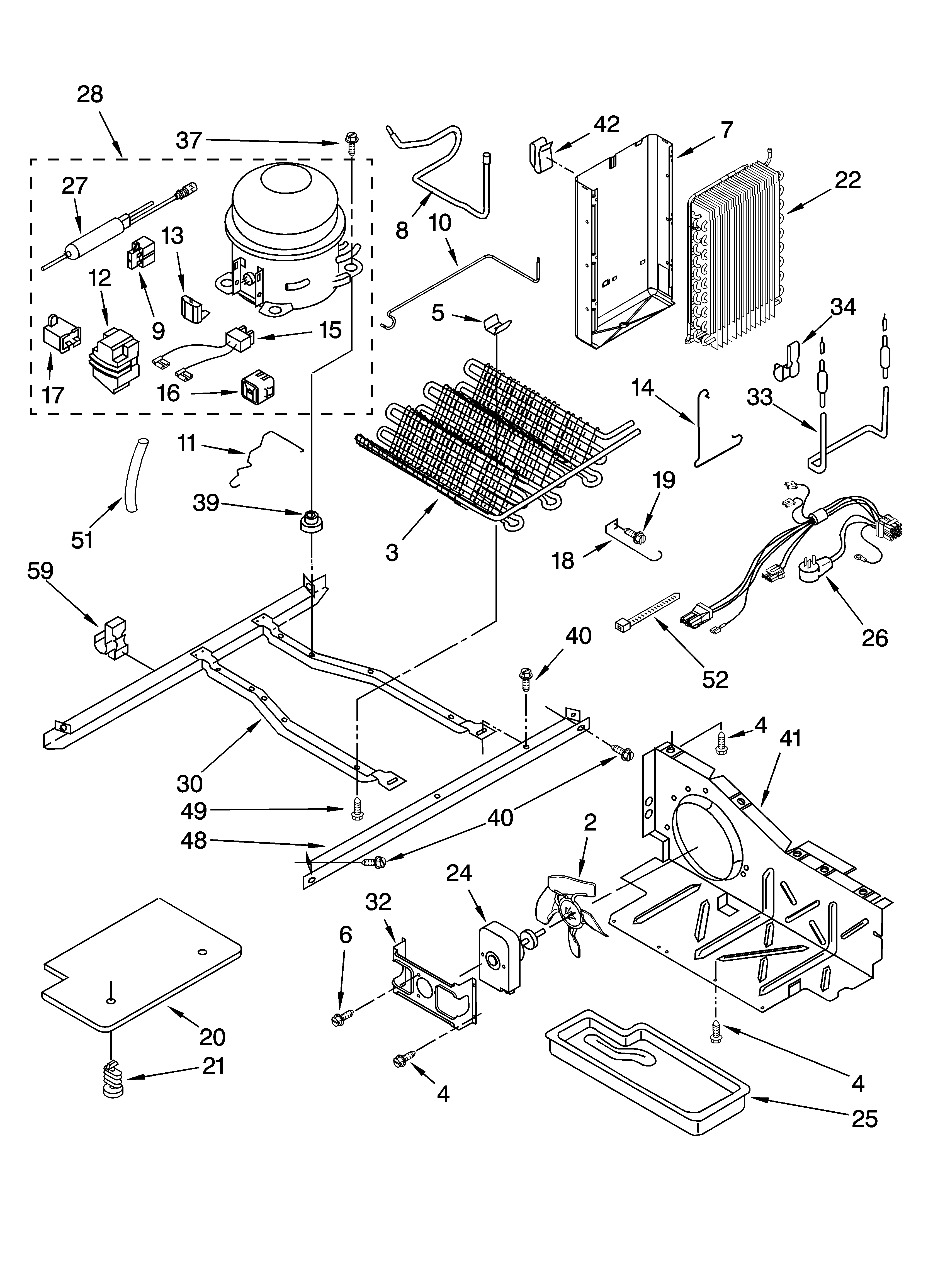 Kenmore 10648212500 unit parts, optional parts diagram
