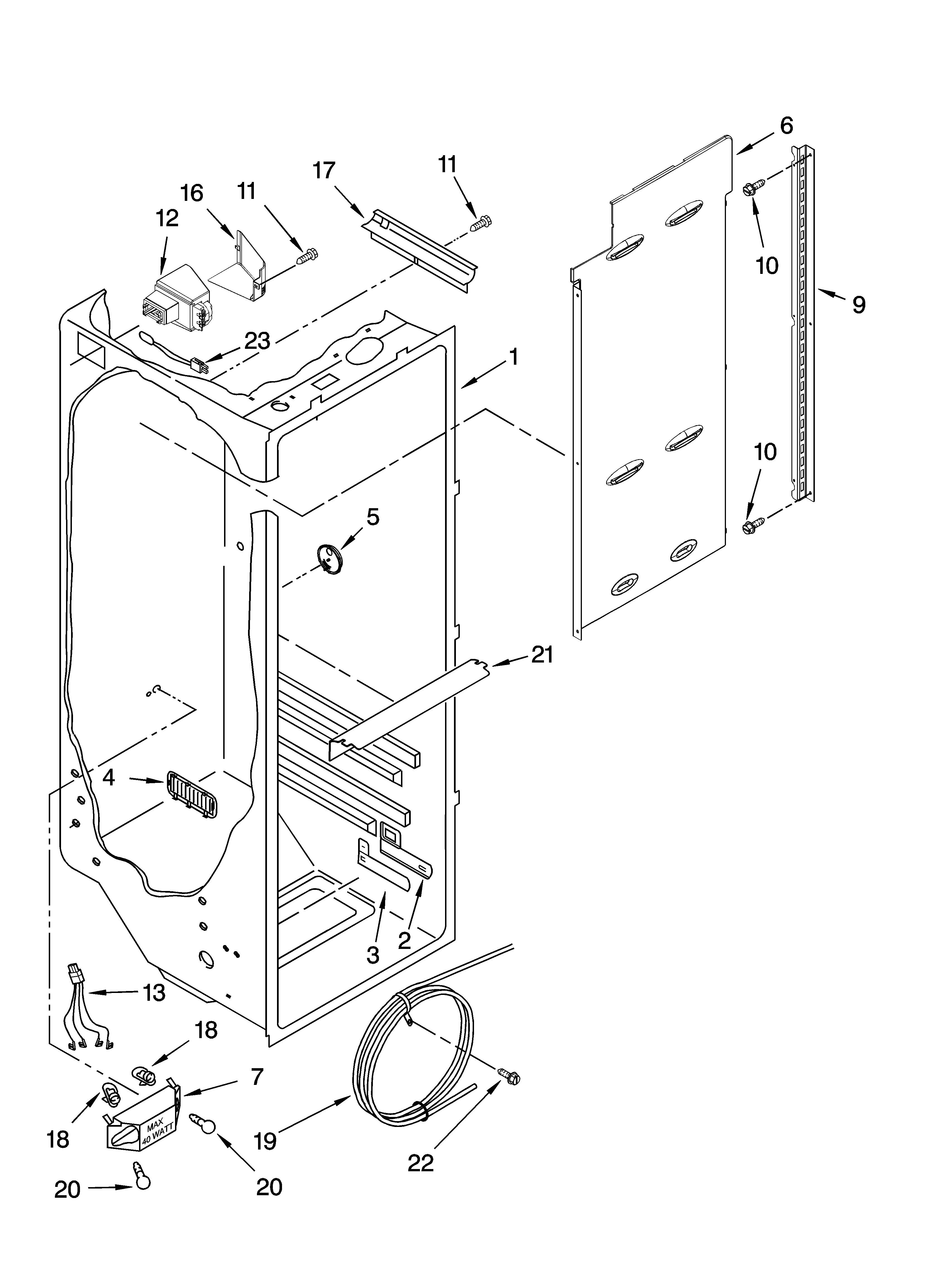 Kenmore 10656689500 refrigerator liner parts diagram