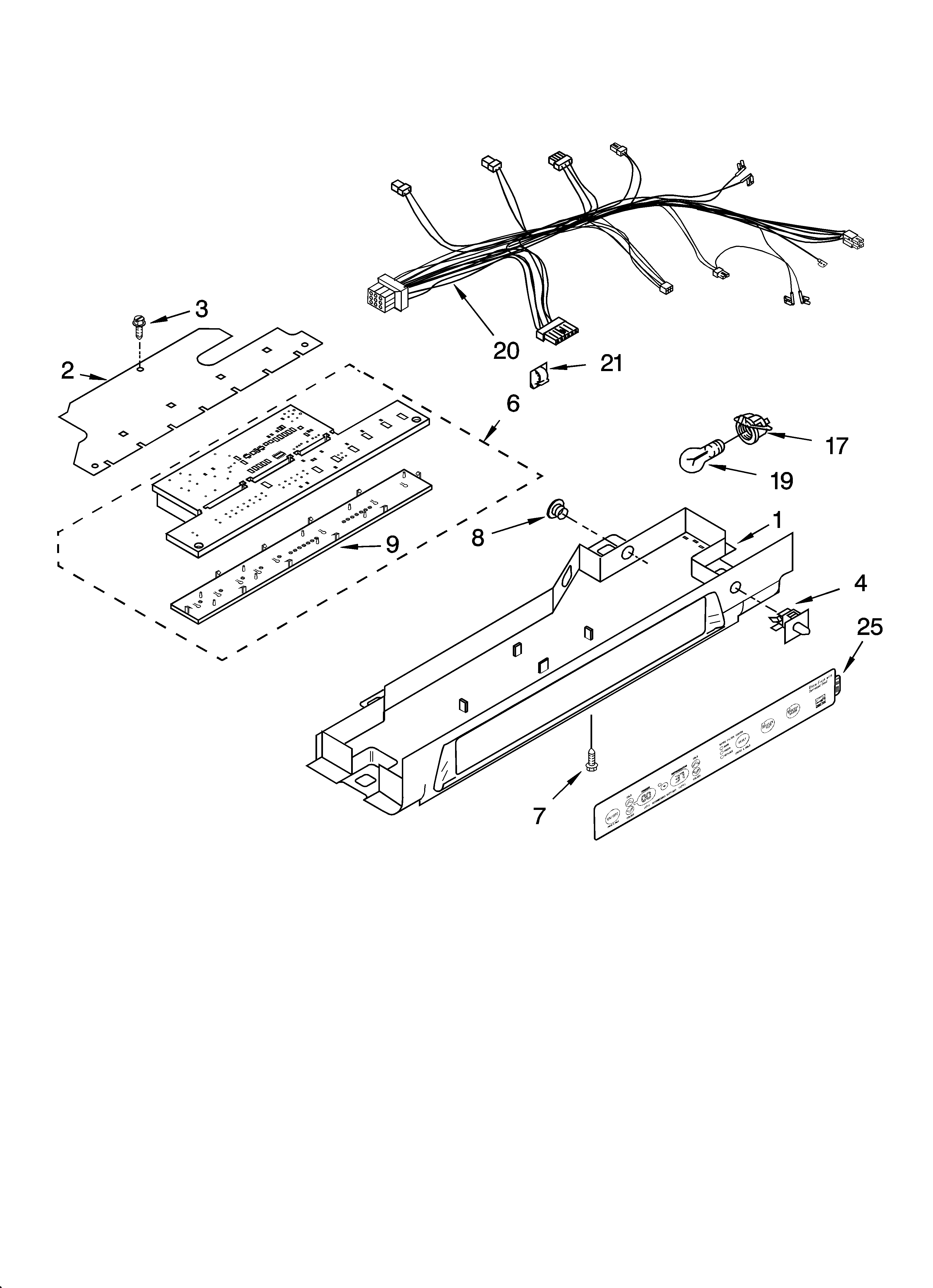 Kenmore 10656689500 control parts diagram