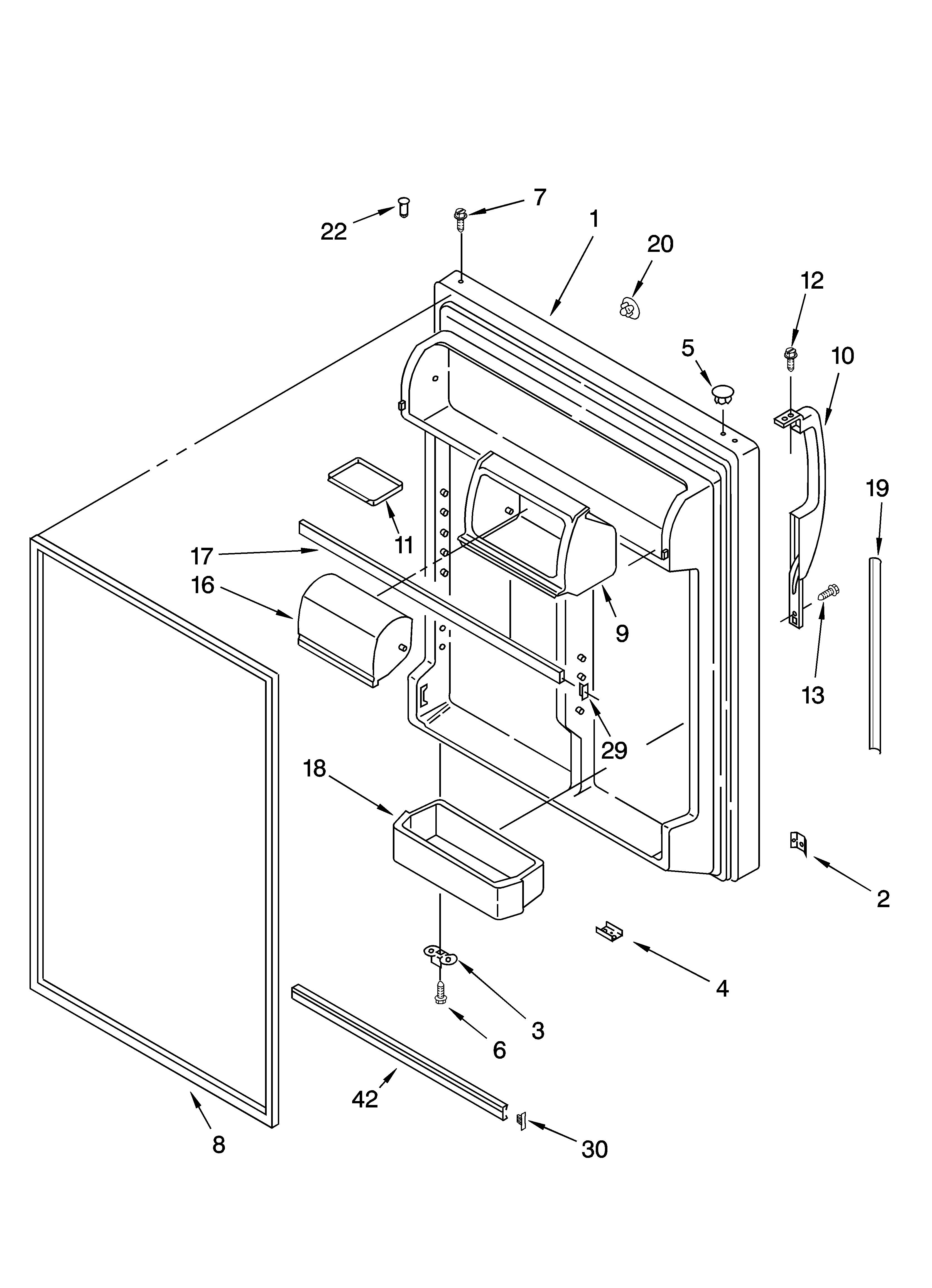 Kenmore 10674943401 refrigerator door parts diagram
