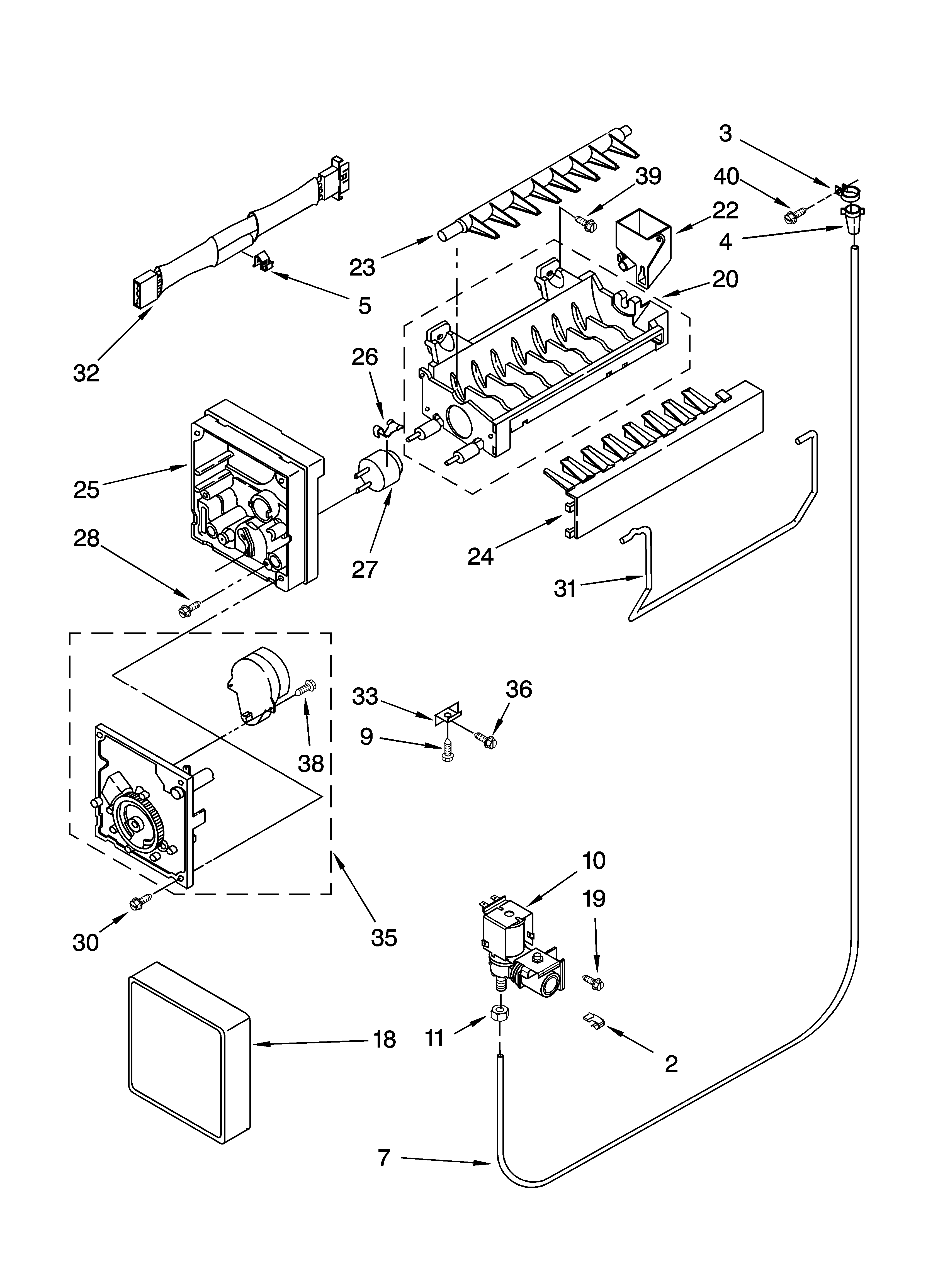 Kenmore 10674943401 icemaker parts, optional parts diagram
