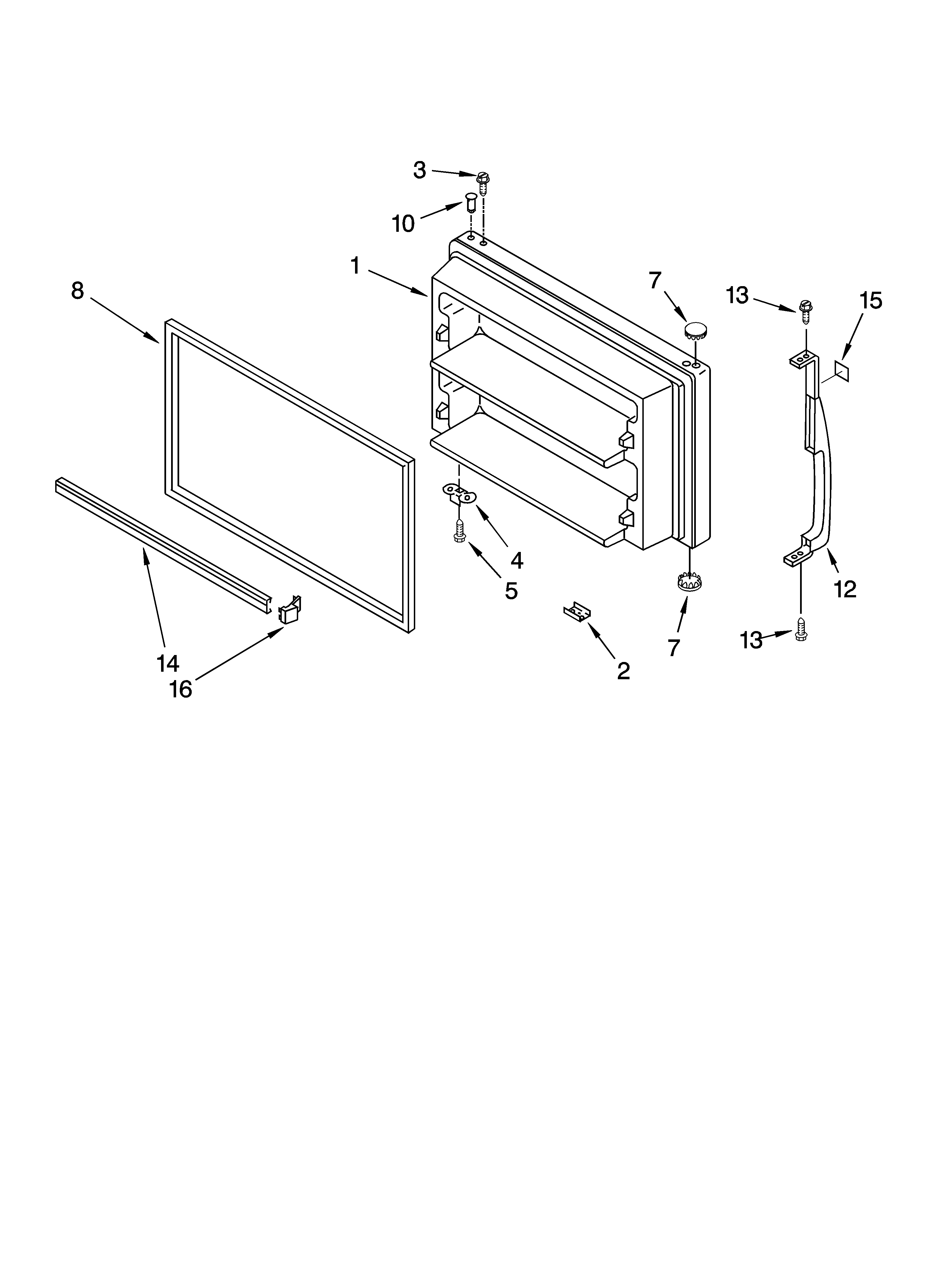 Kenmore 10674969401 freezer door parts diagram
