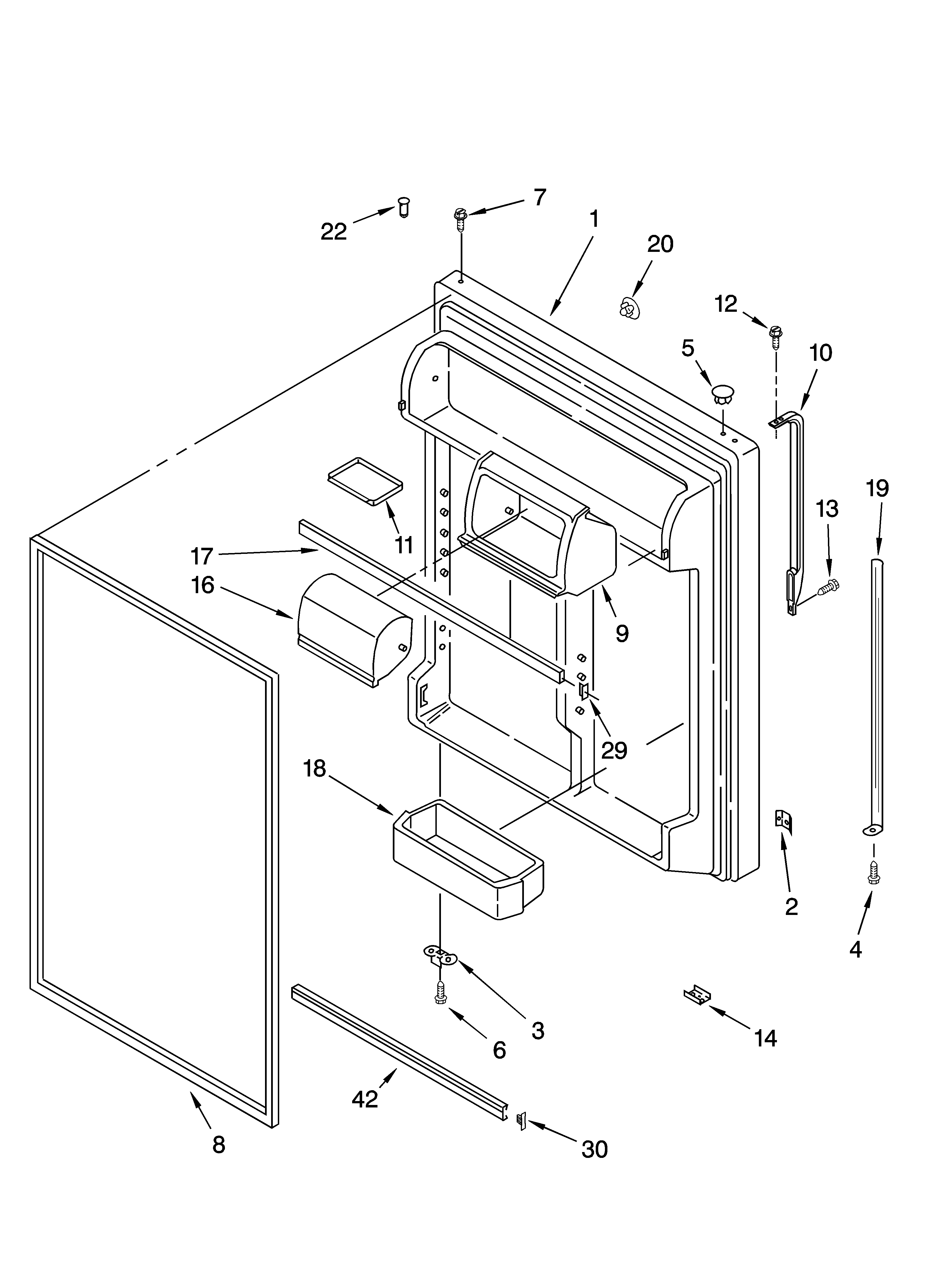 Kenmore 10674969401 refrigerator door parts diagram