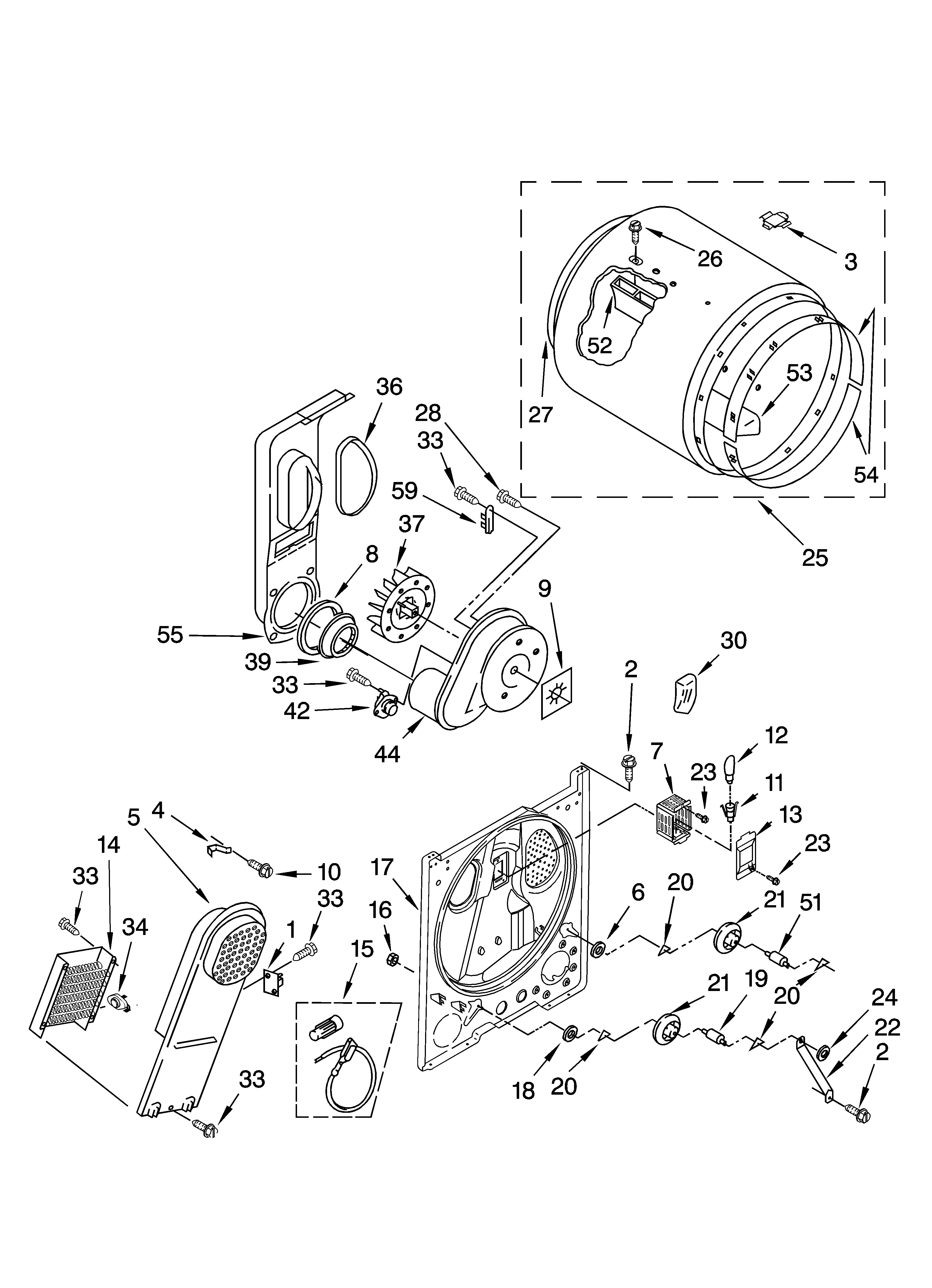 Kenmore 11066864500 bulkhead parts, optional parts (not included) diagram