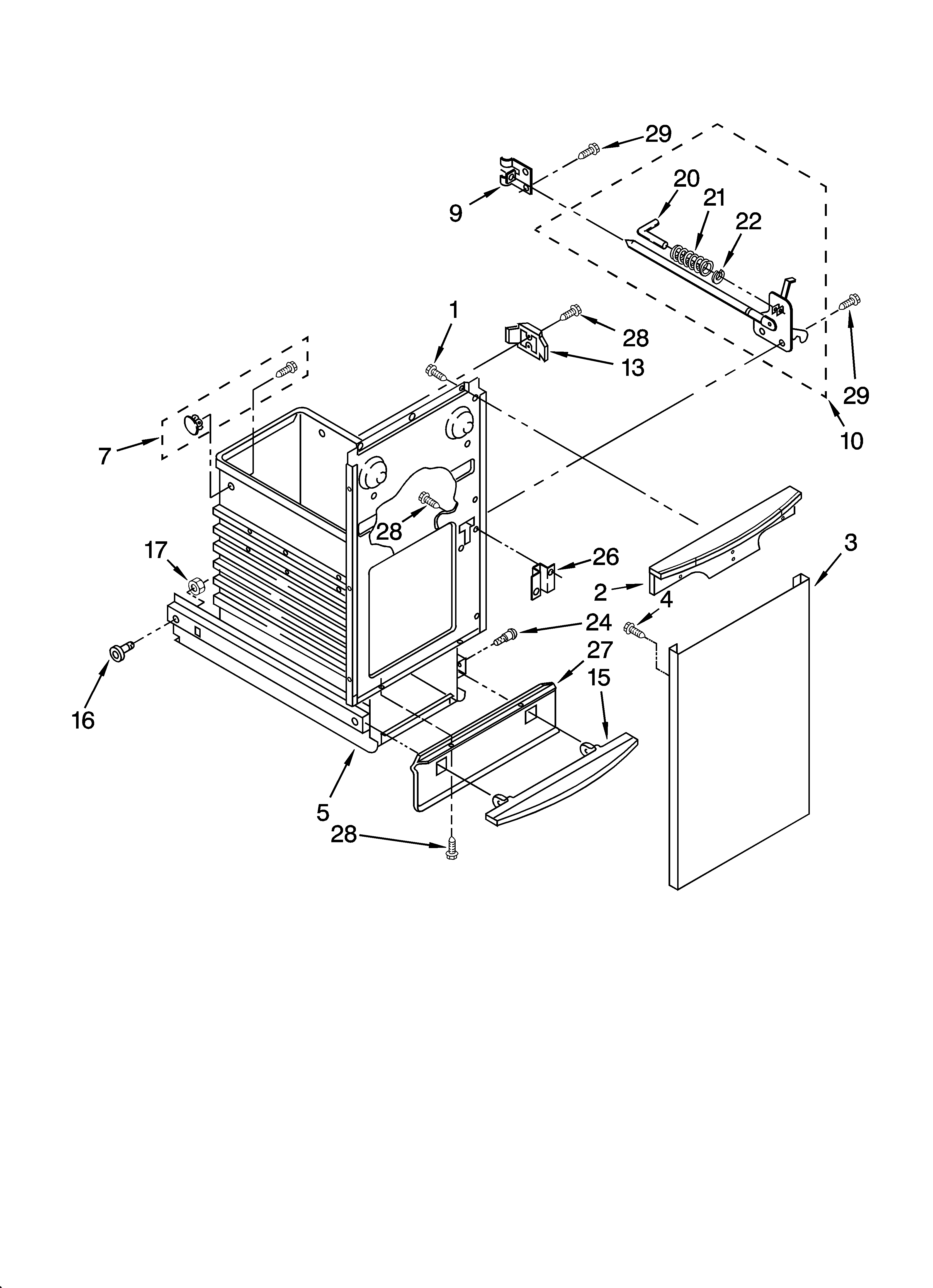 Kenmore 66513619101 container parts diagram