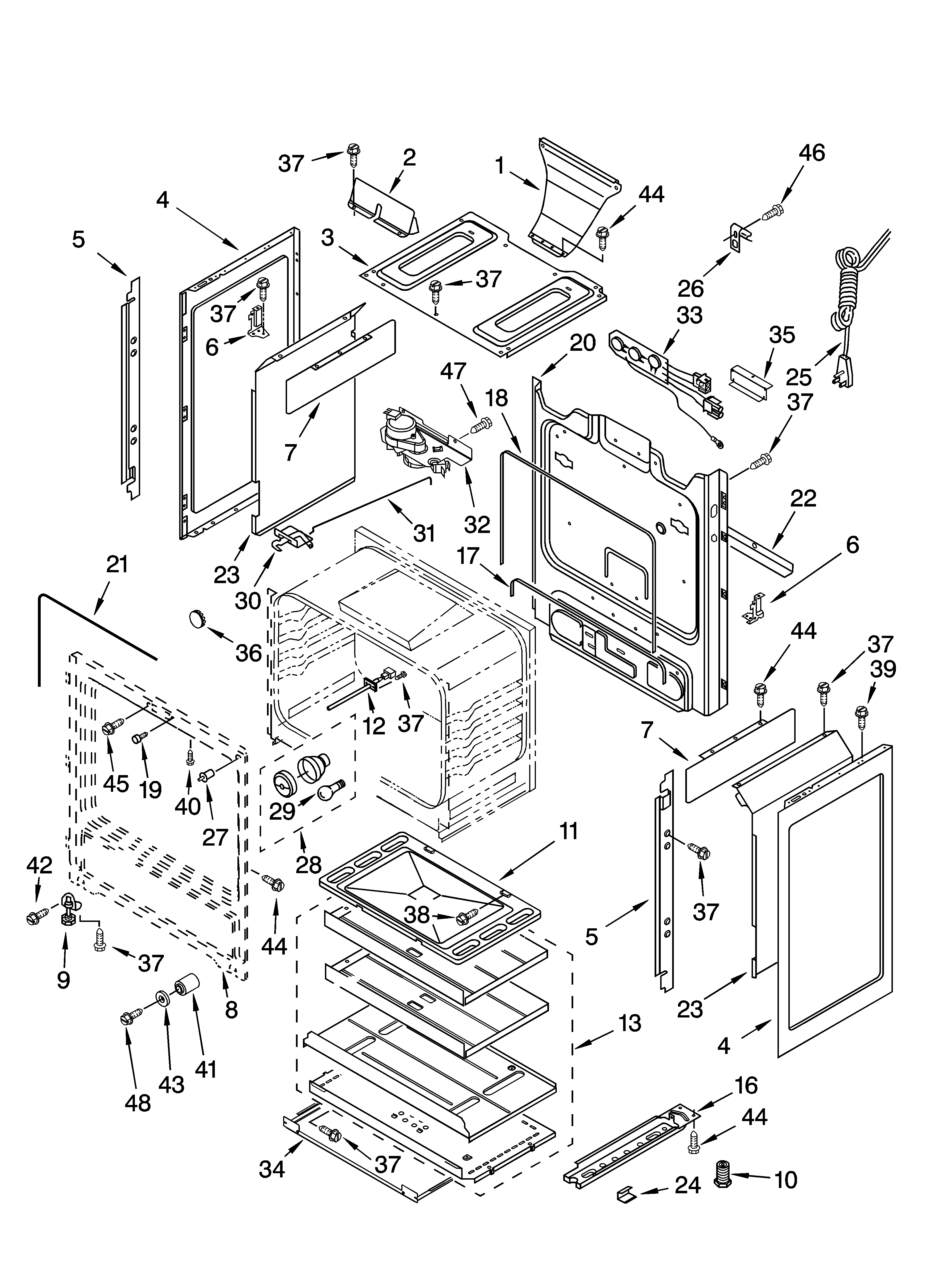 Kenmore 66575179301 chassis parts diagram