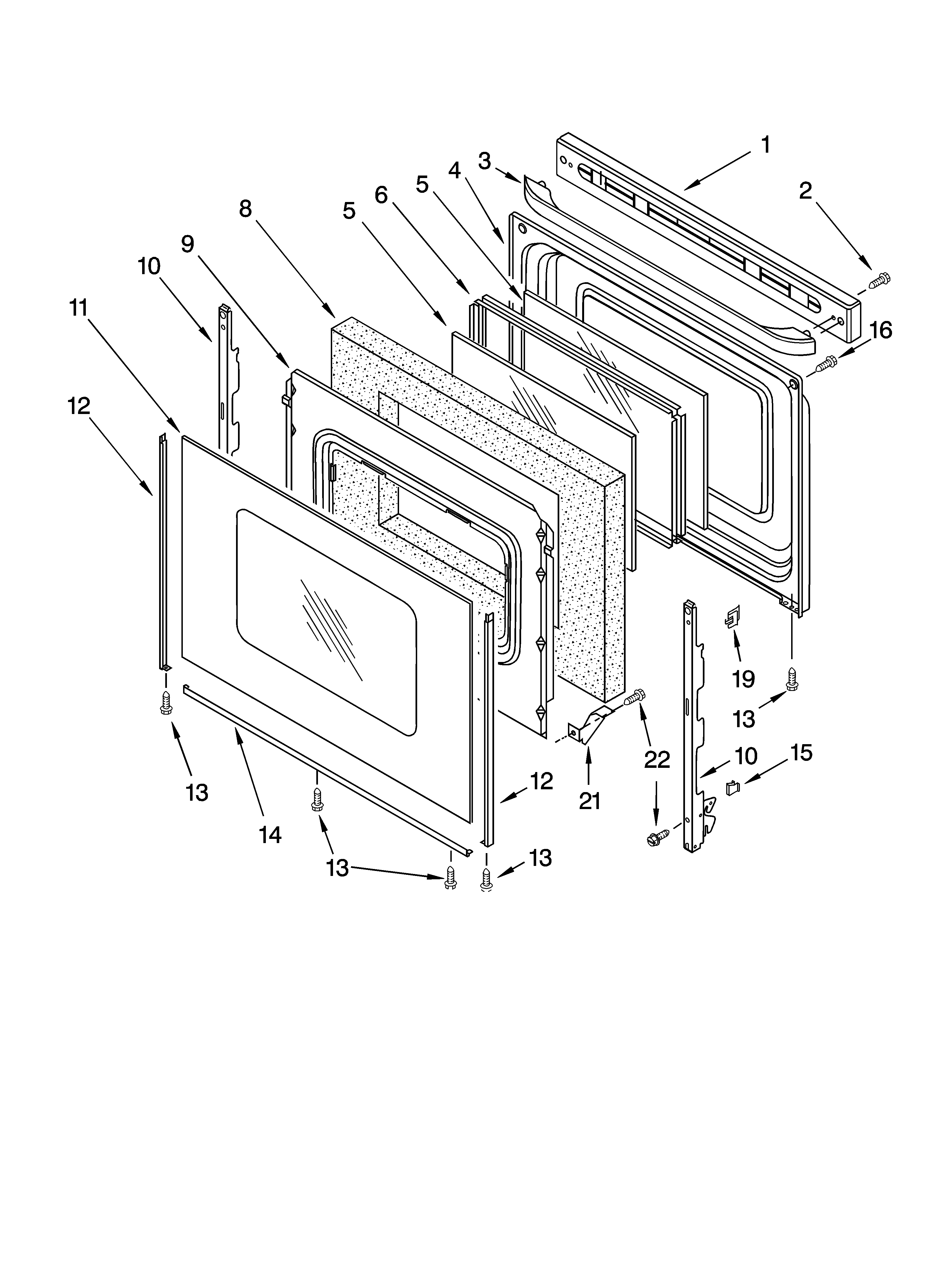 Kenmore 66575179301 door parts diagram