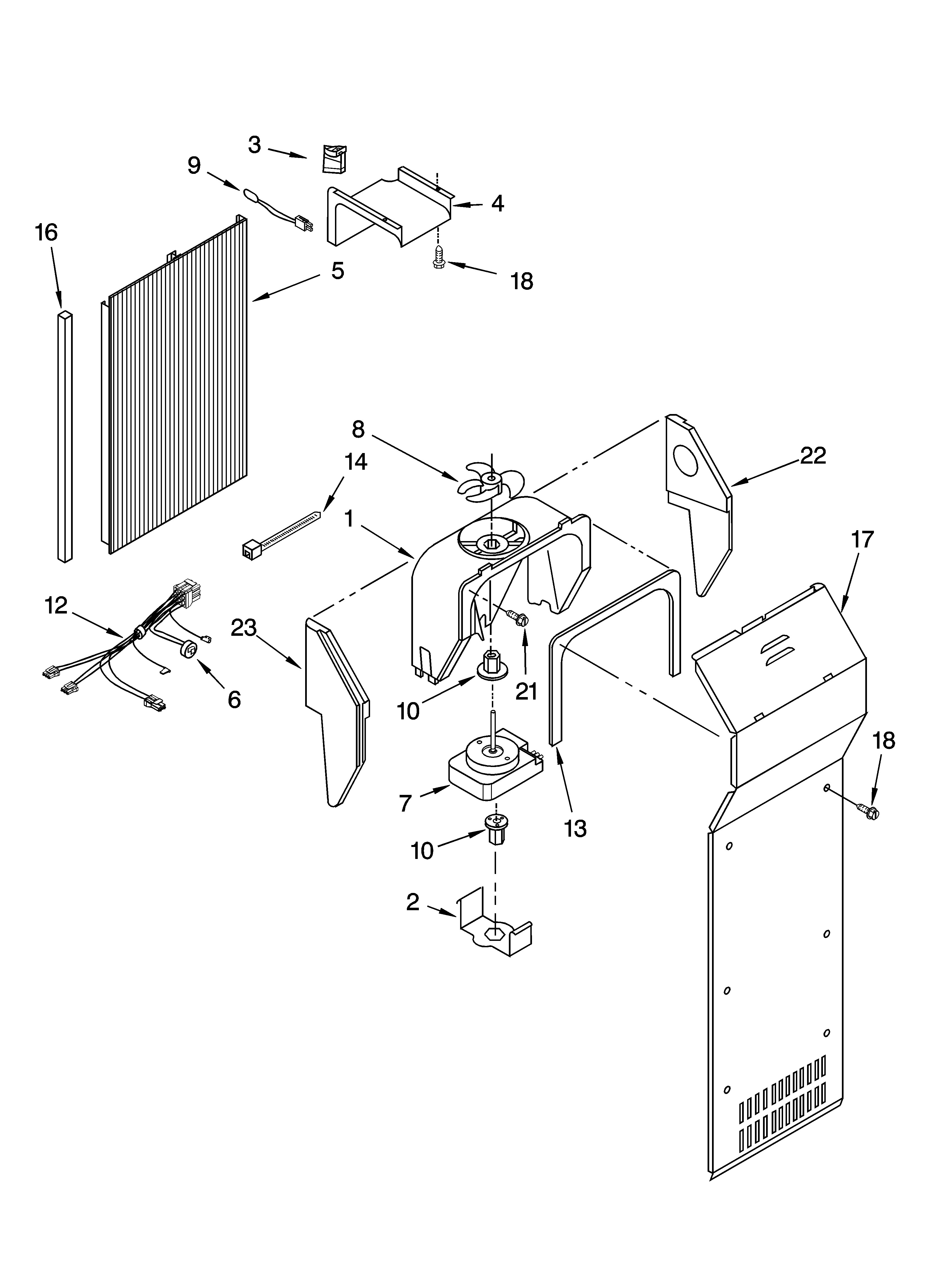 Kenmore 10656666500 air flow parts diagram