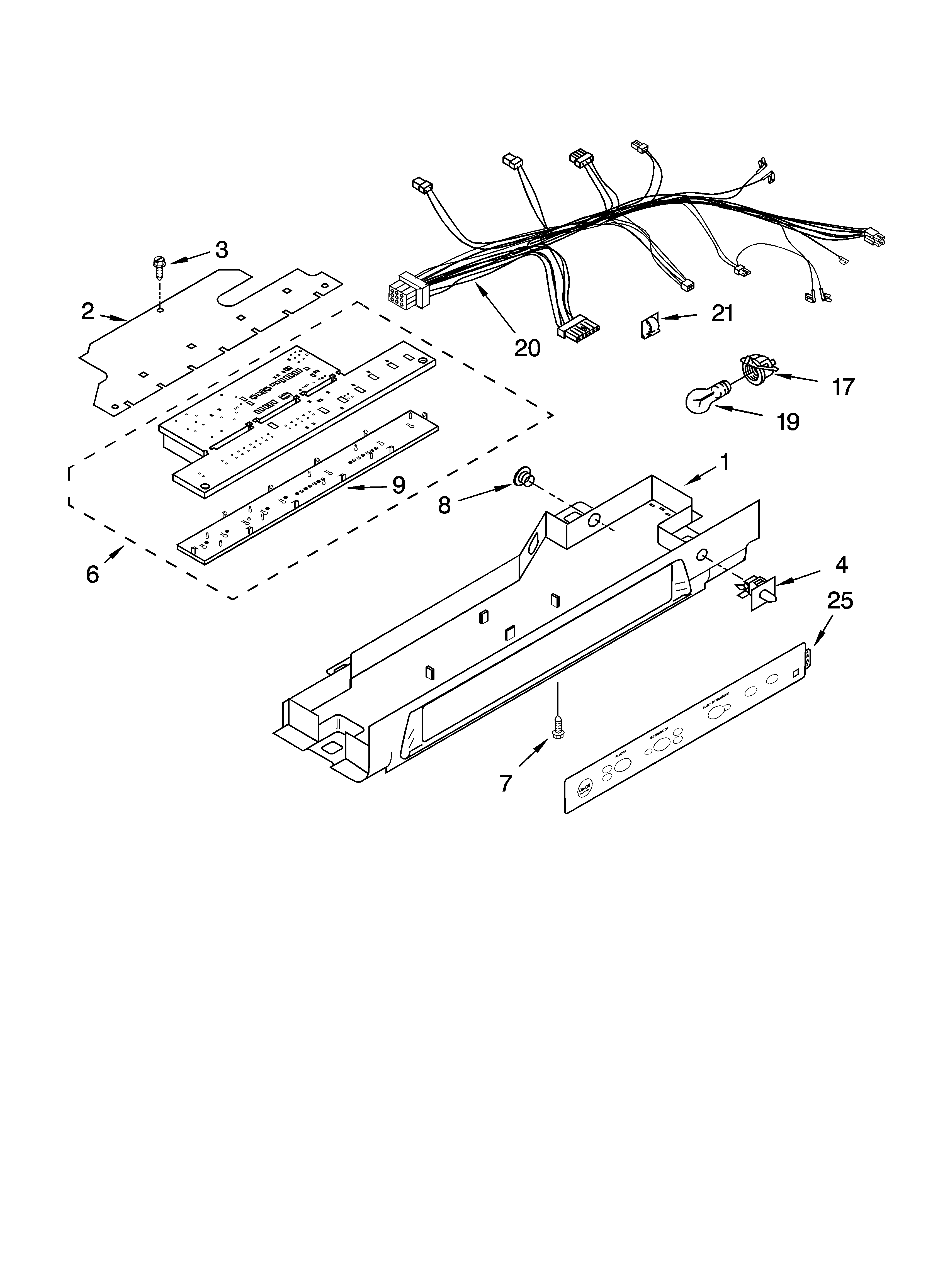 Kenmore 10656666500 control parts diagram