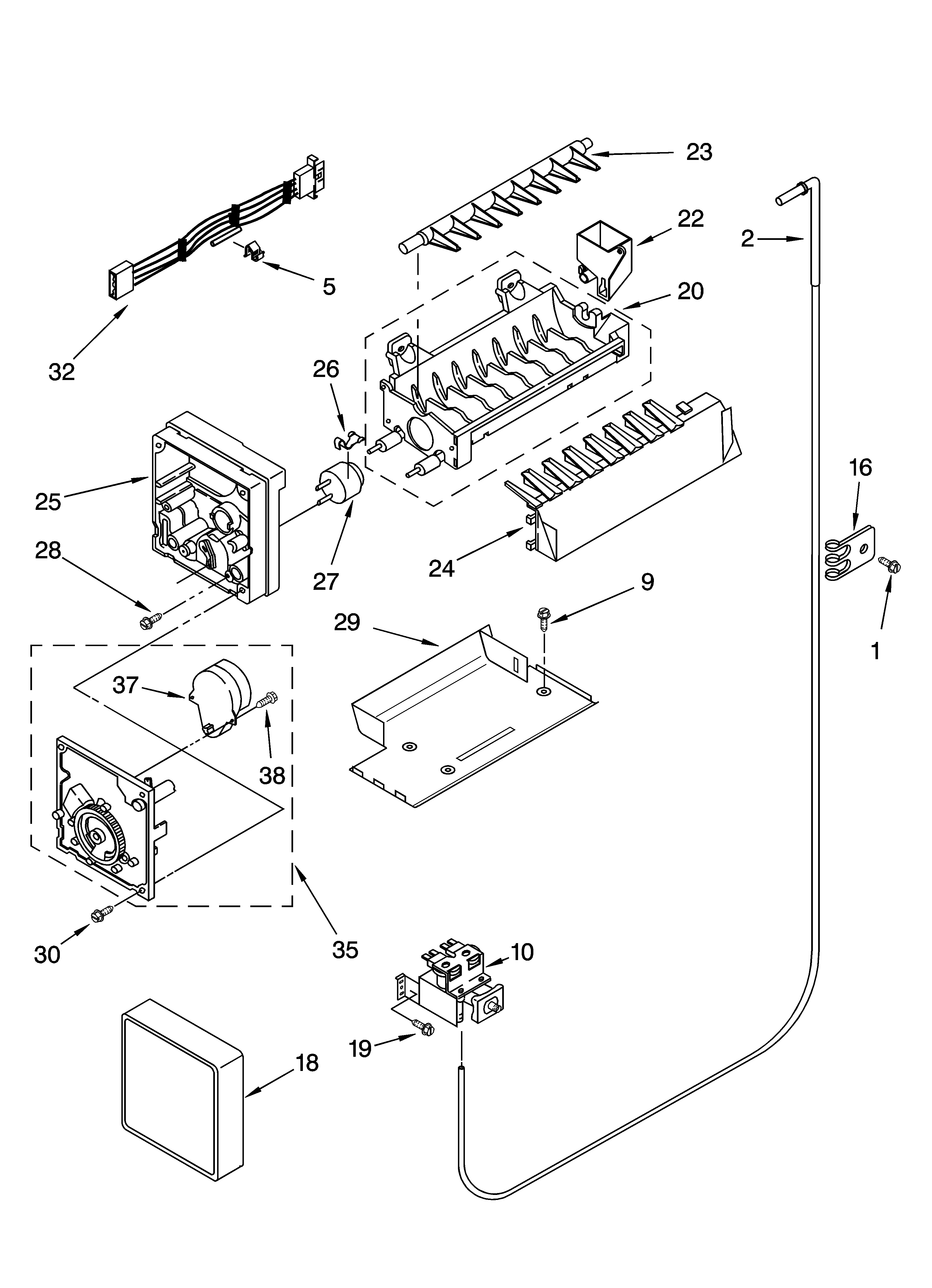 Kenmore 10656666500 icemaker parts, optional parts diagram