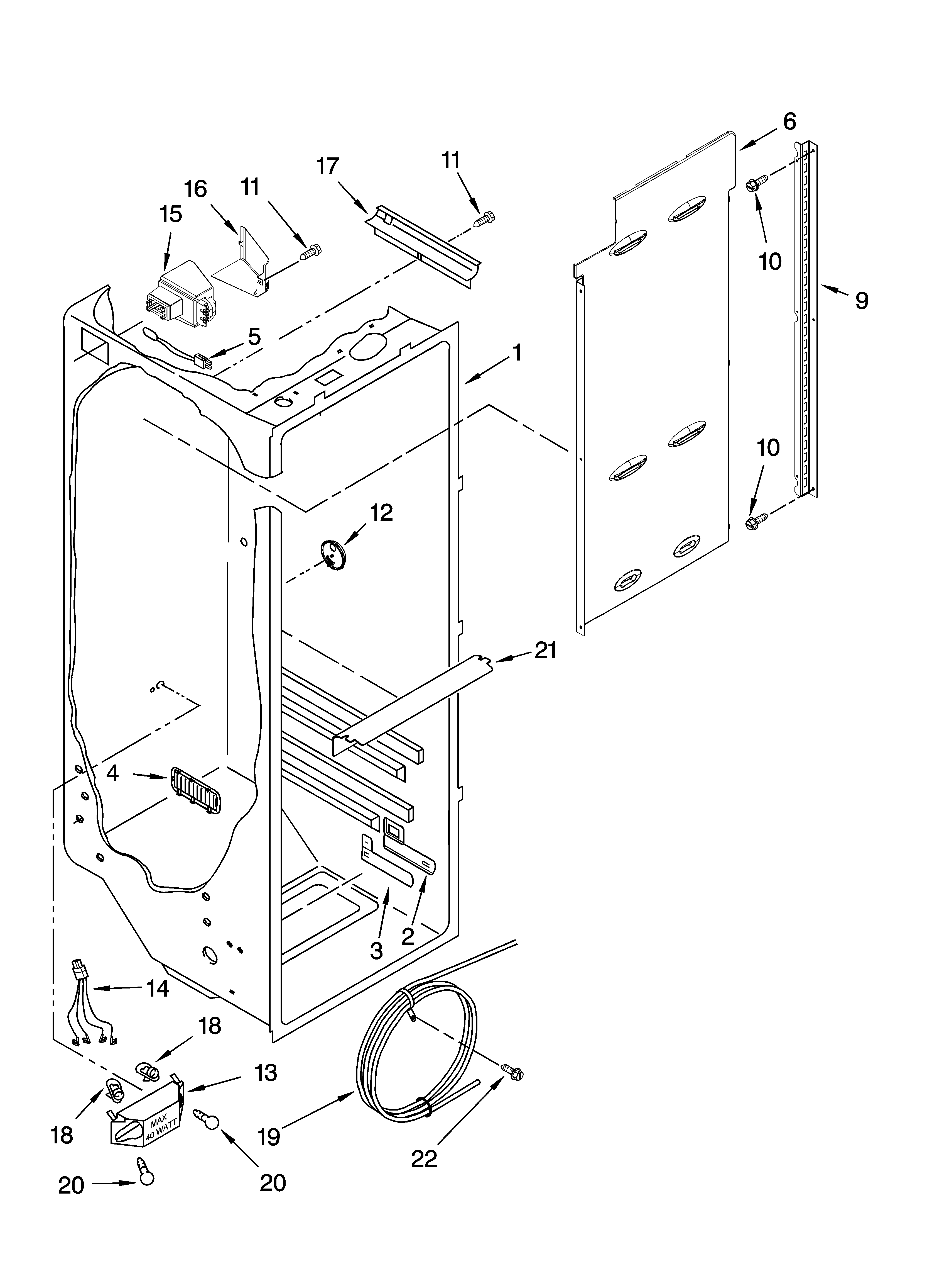 Kenmore Elite 10656393501 refrigerator liner parts diagram