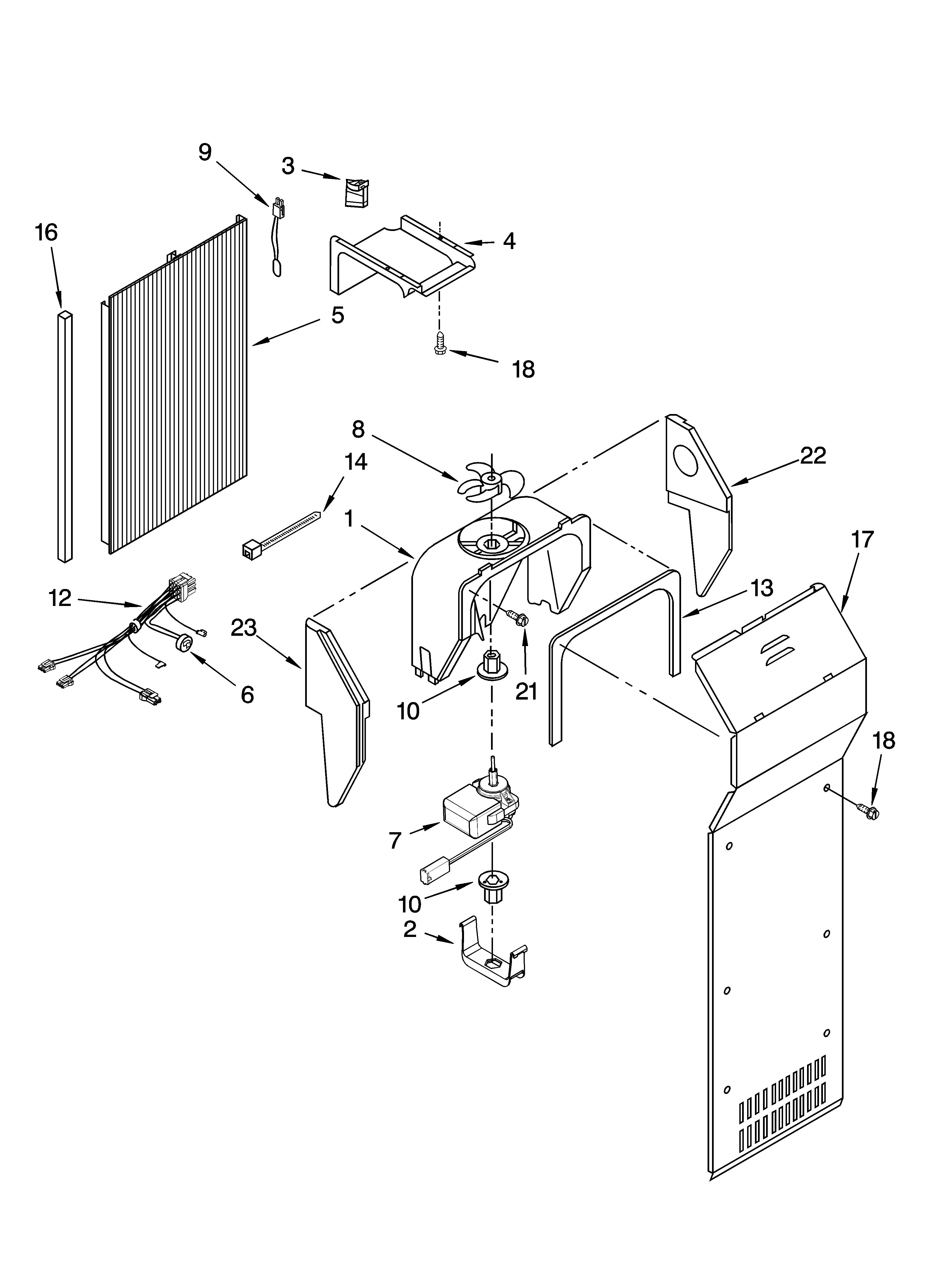 Kenmore Elite 10656393501 air flow parts diagram