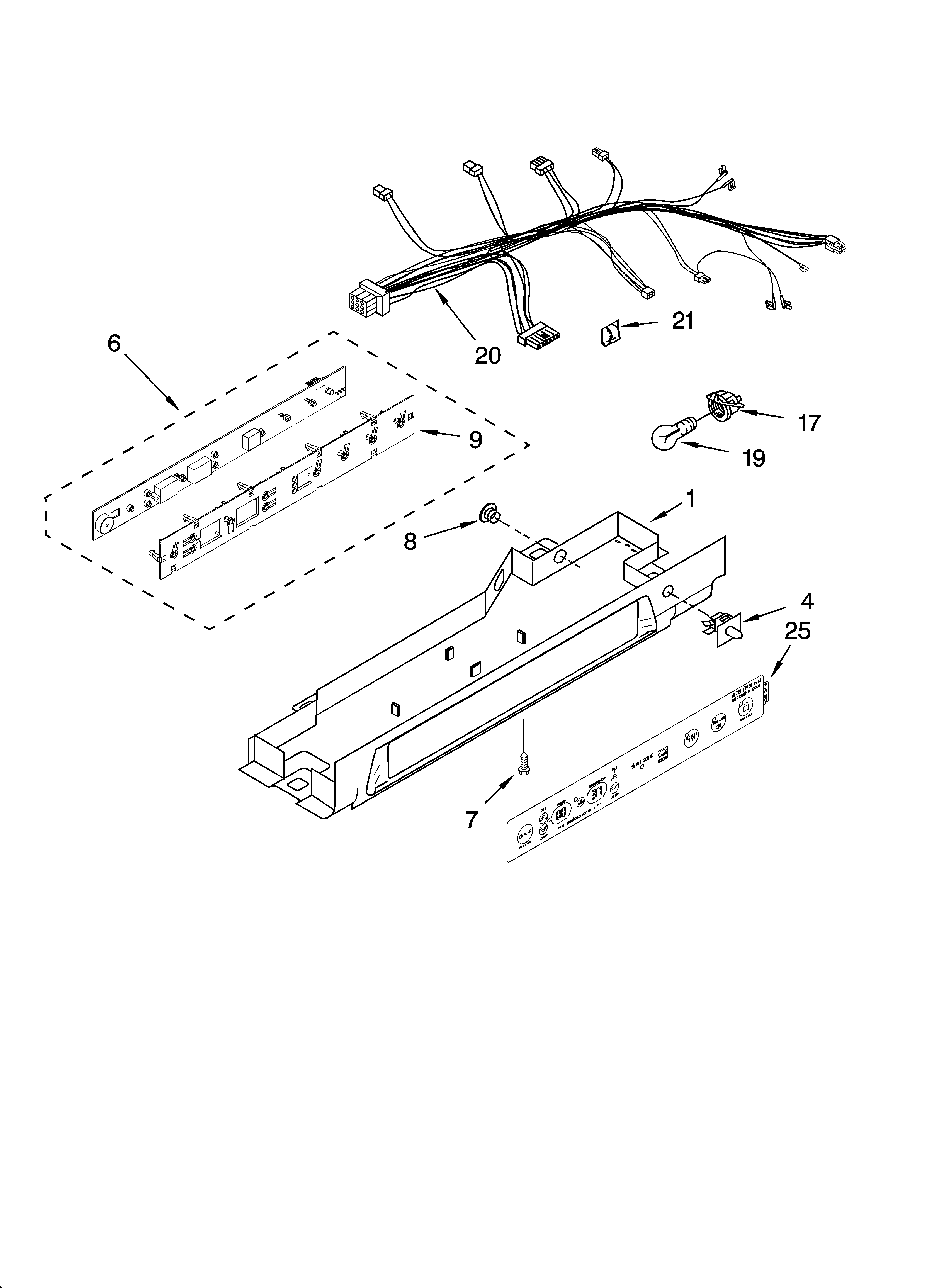 Kenmore Elite 10656393501 control parts diagram