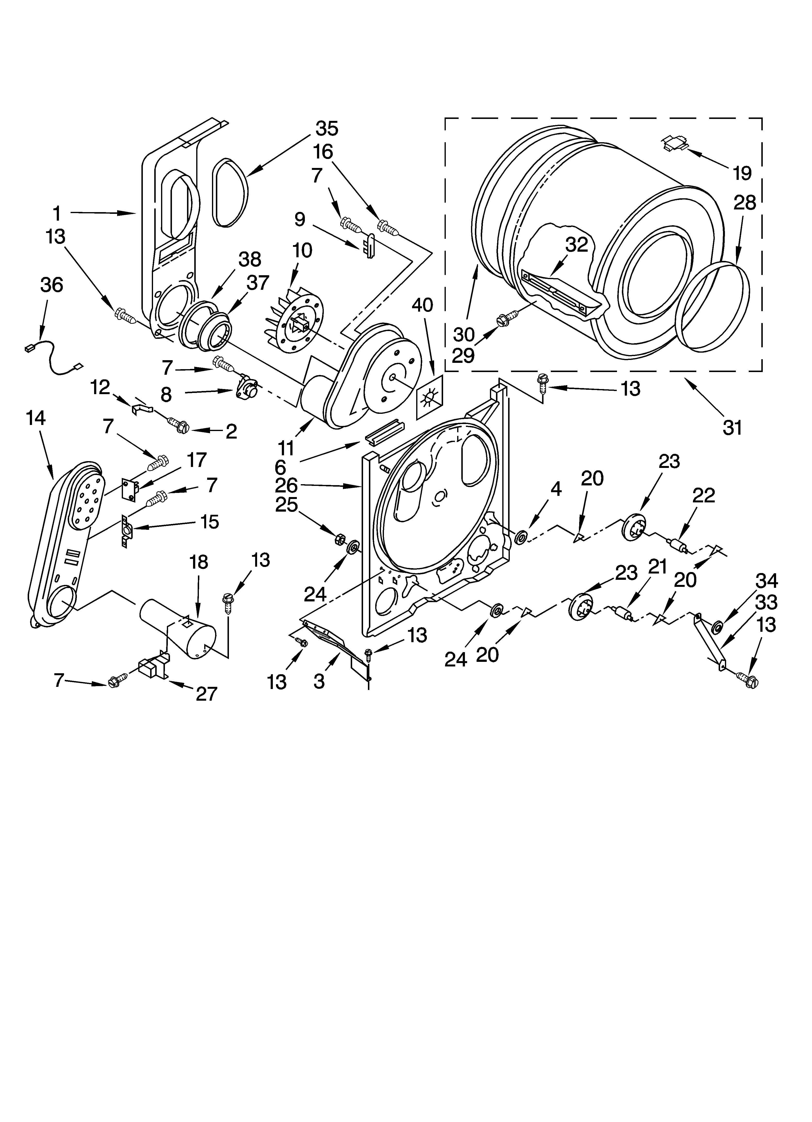 Kenmore 11076112500 bulkhead parts, optional parts (not included) diagram