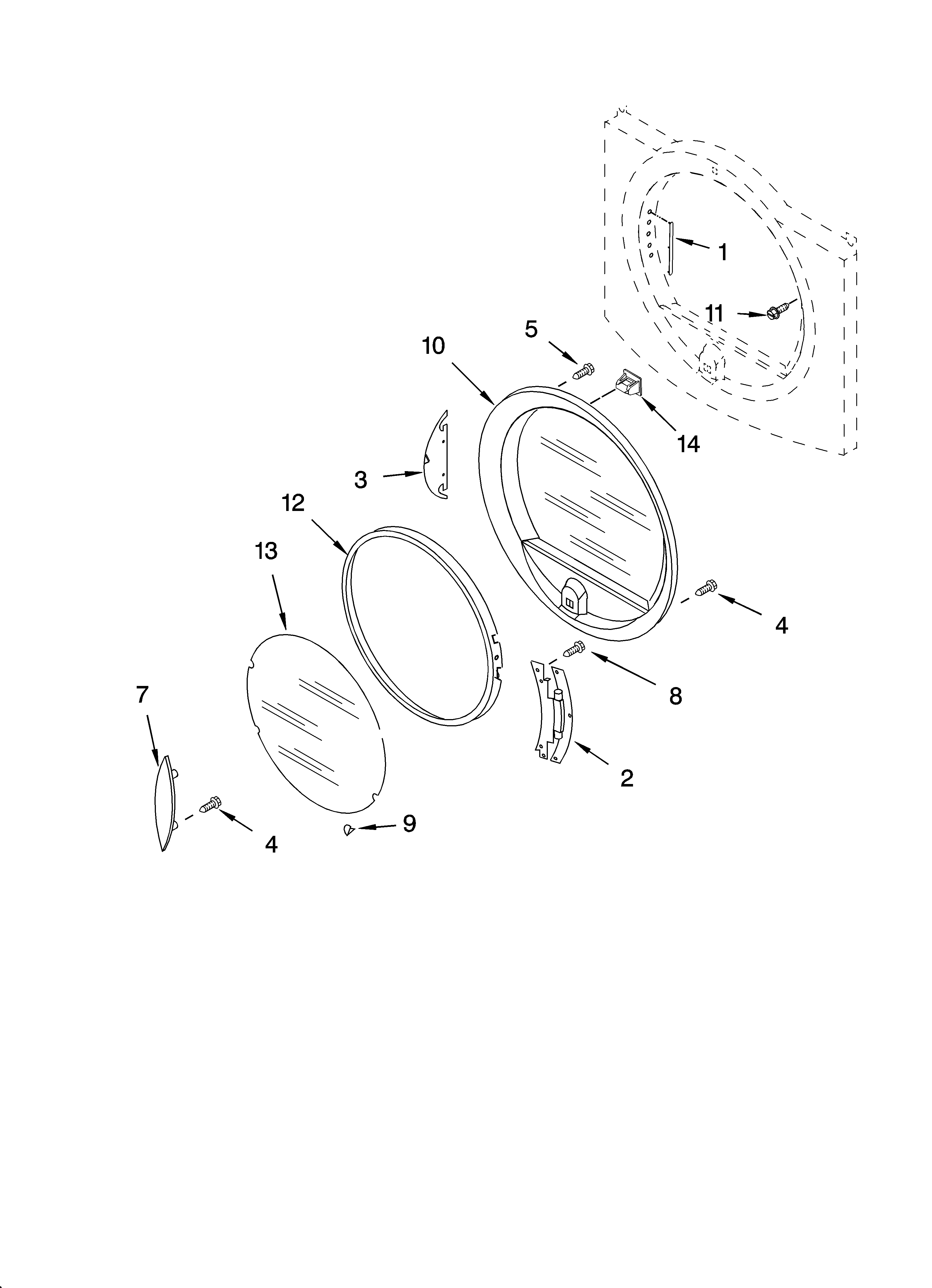 Kenmore Elite 11095872401 door parts, optional parts (not included) diagram