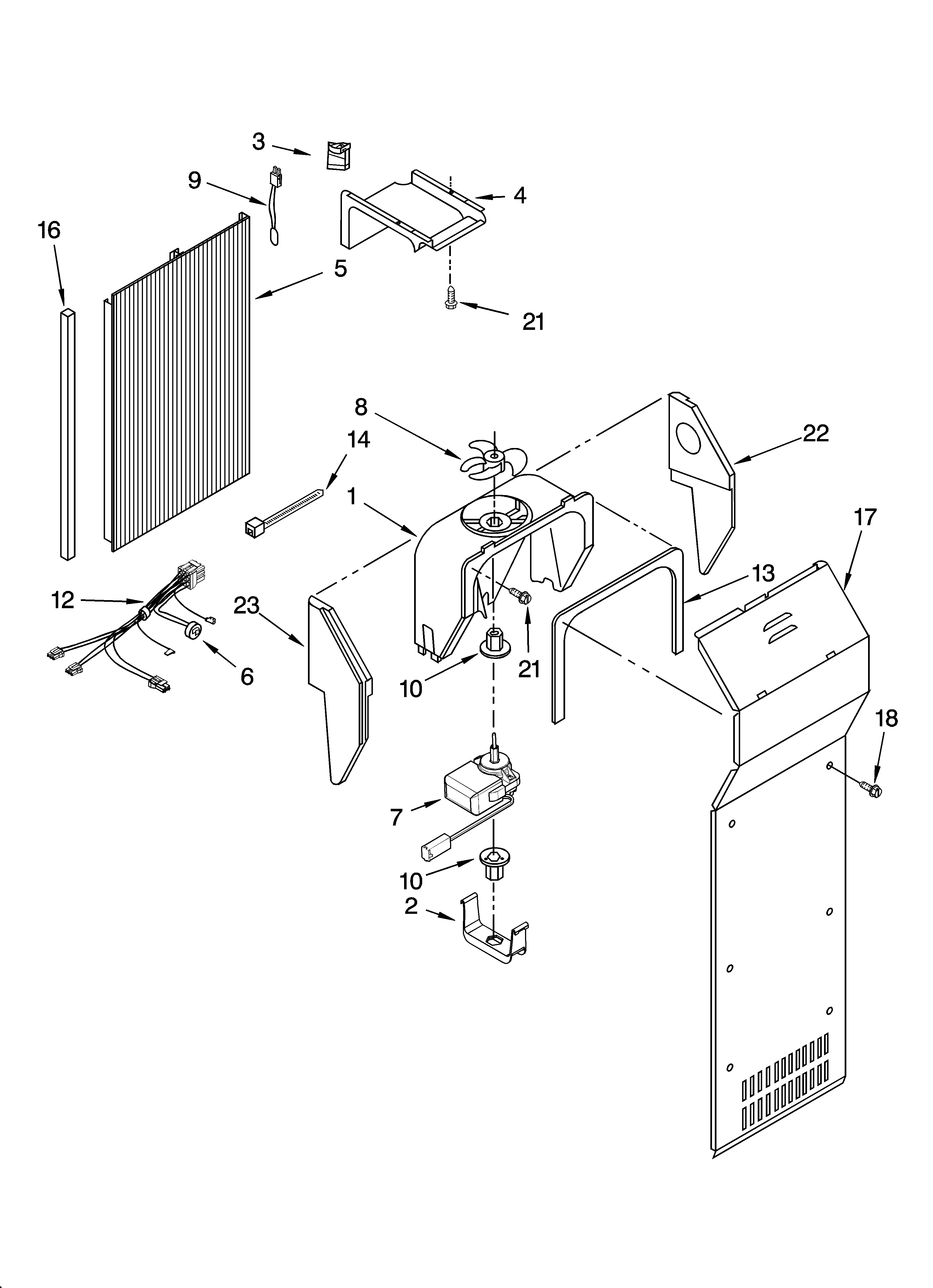 Kenmore Elite 10656699501 air flow parts diagram