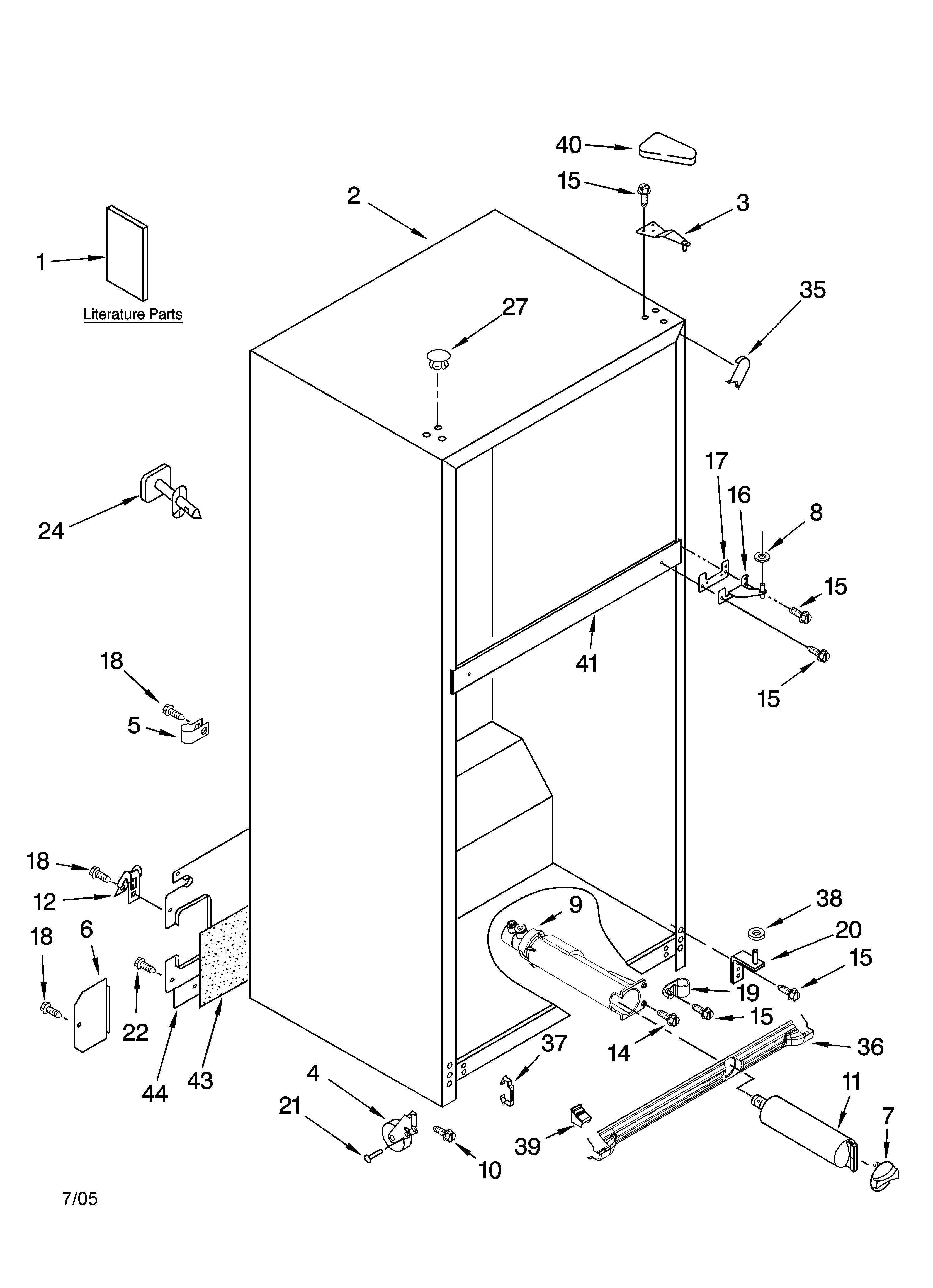 Kenmore Elite 10674216402 cabinet parts diagram