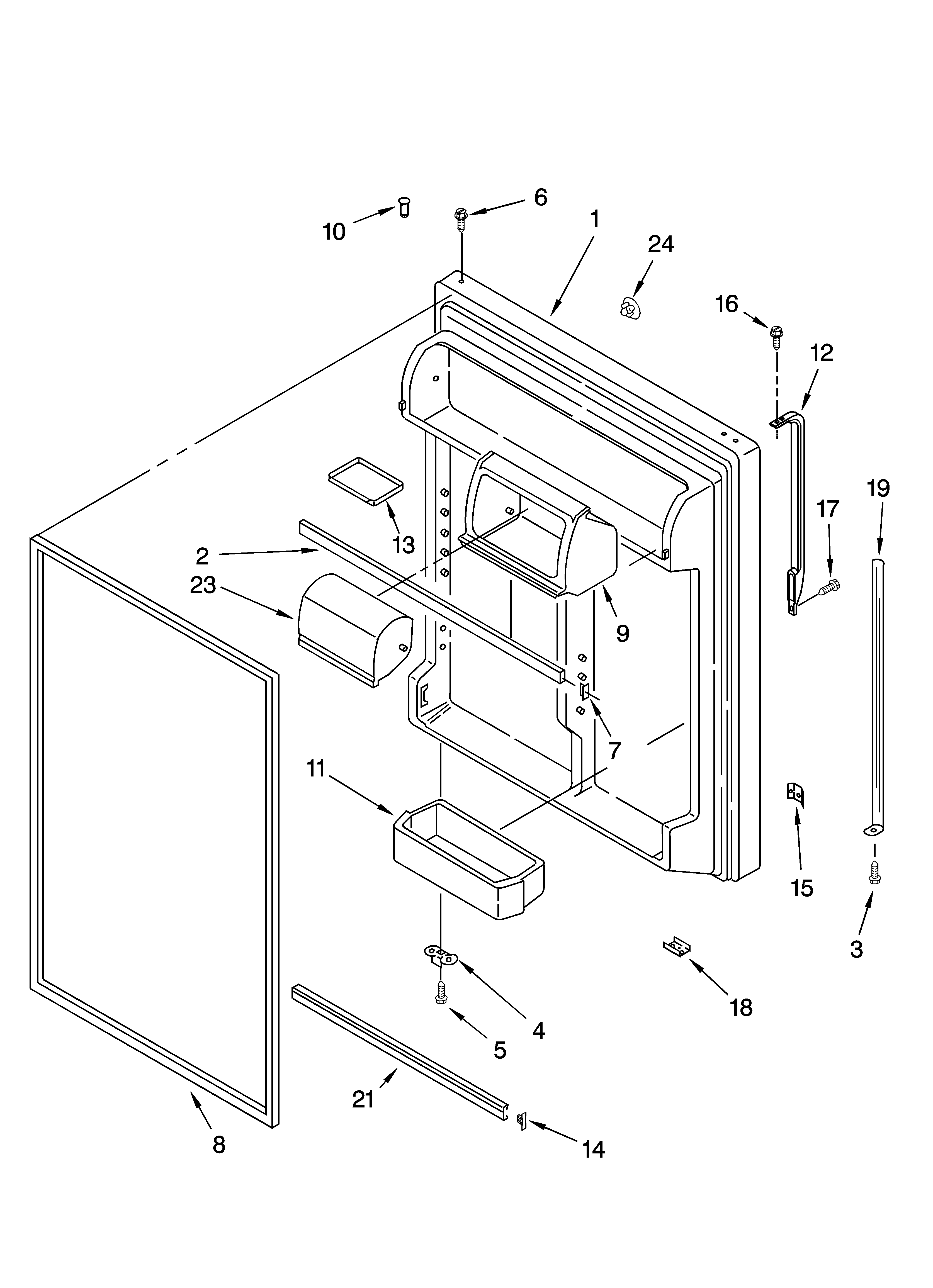 Kenmore 10674252402 refrigerator door parts diagram