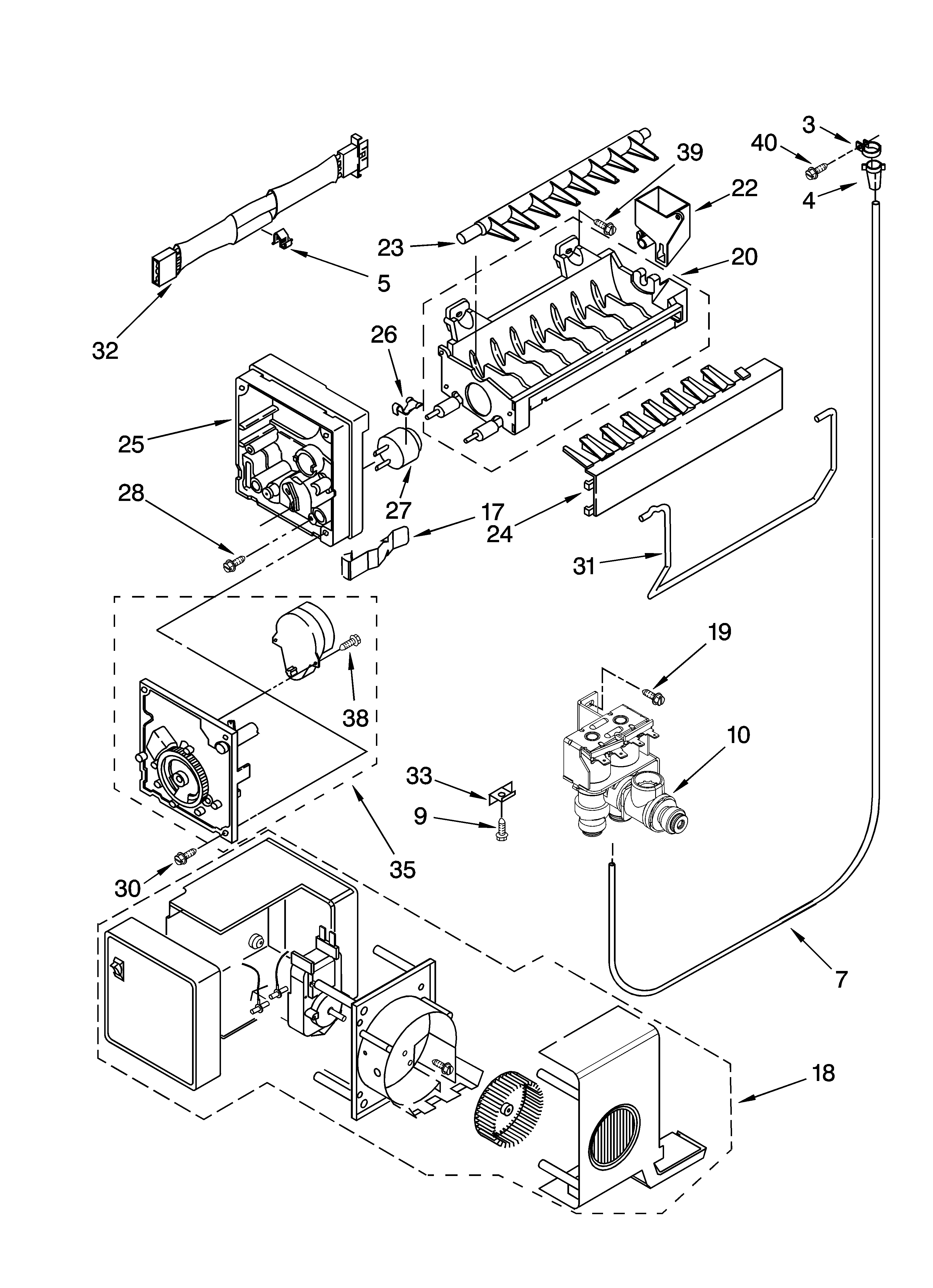 Kenmore 10674252402 icemaker parts diagram
