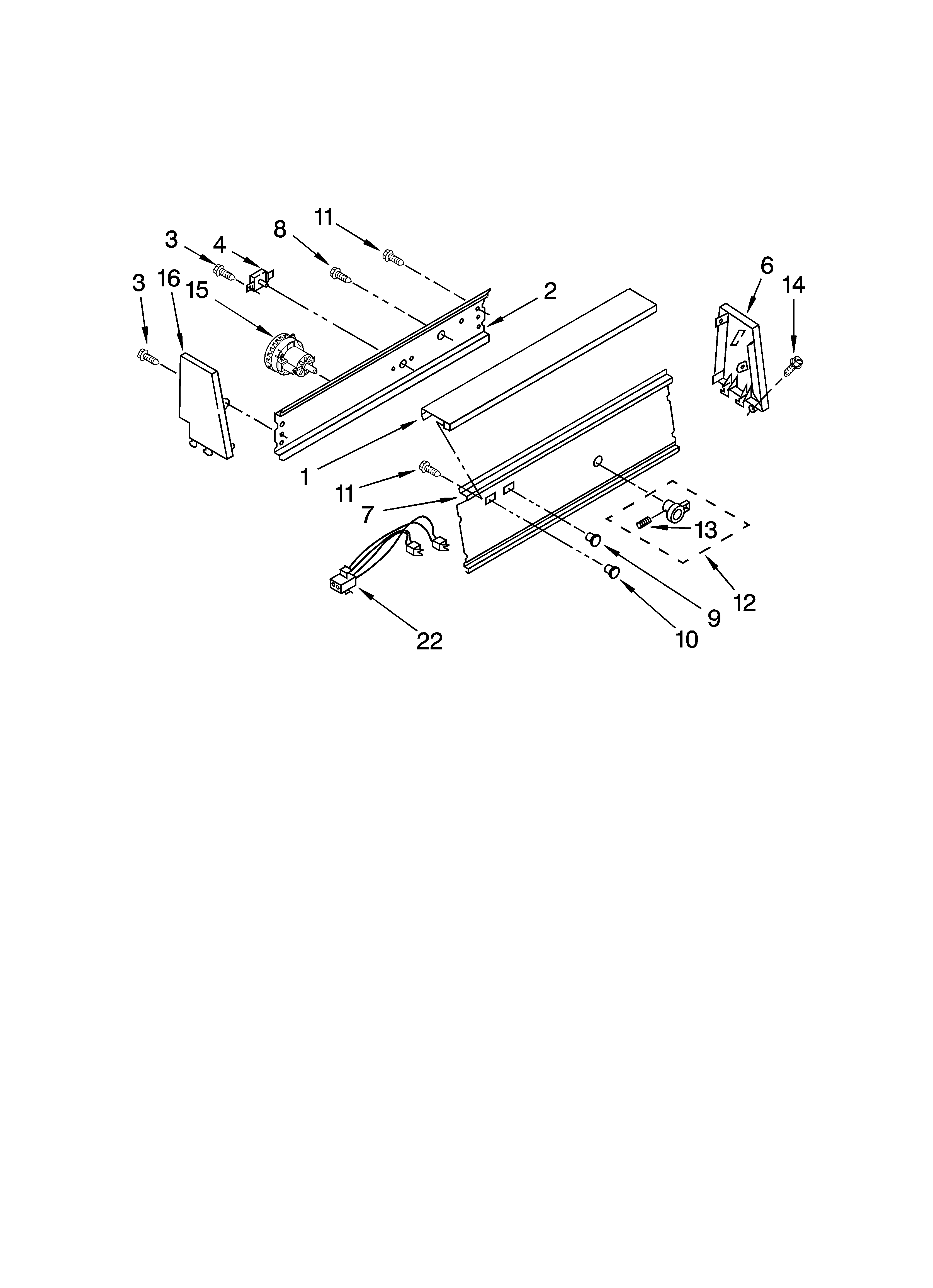 Kenmore 11020172001 console panel parts diagram