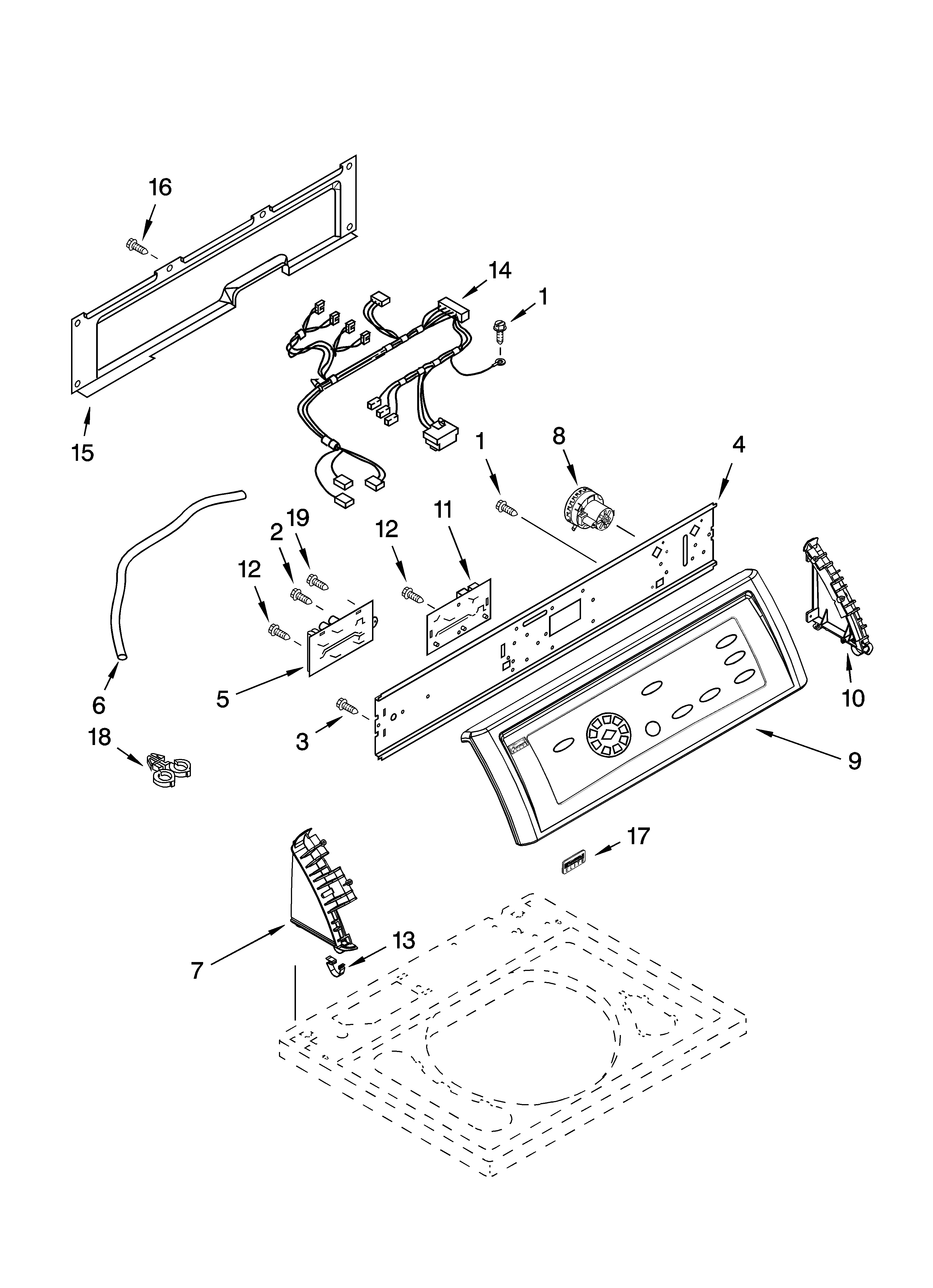 Kenmore 11025062500 control panel parts diagram