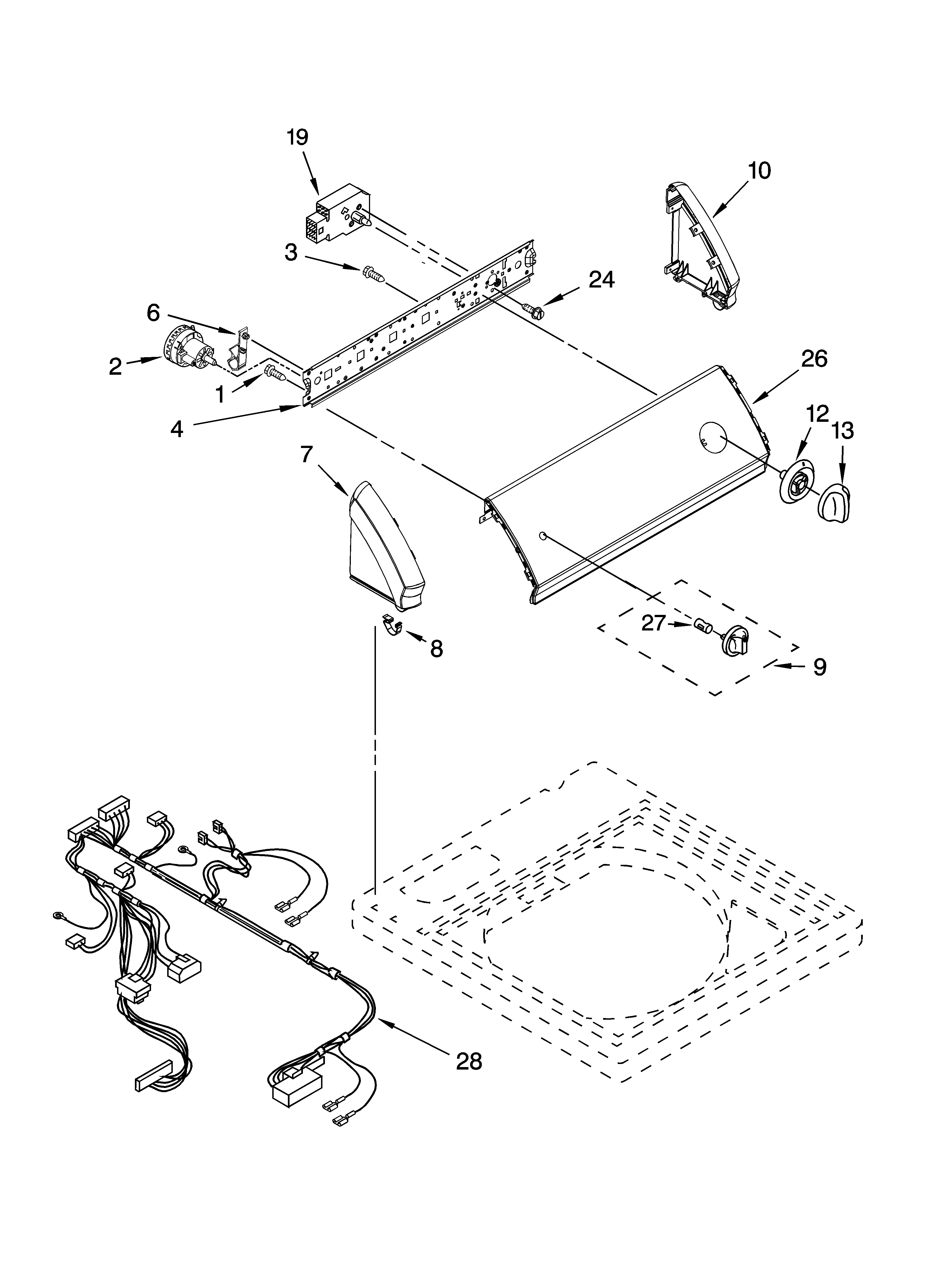 Kenmore 11026342501 control panel parts diagram