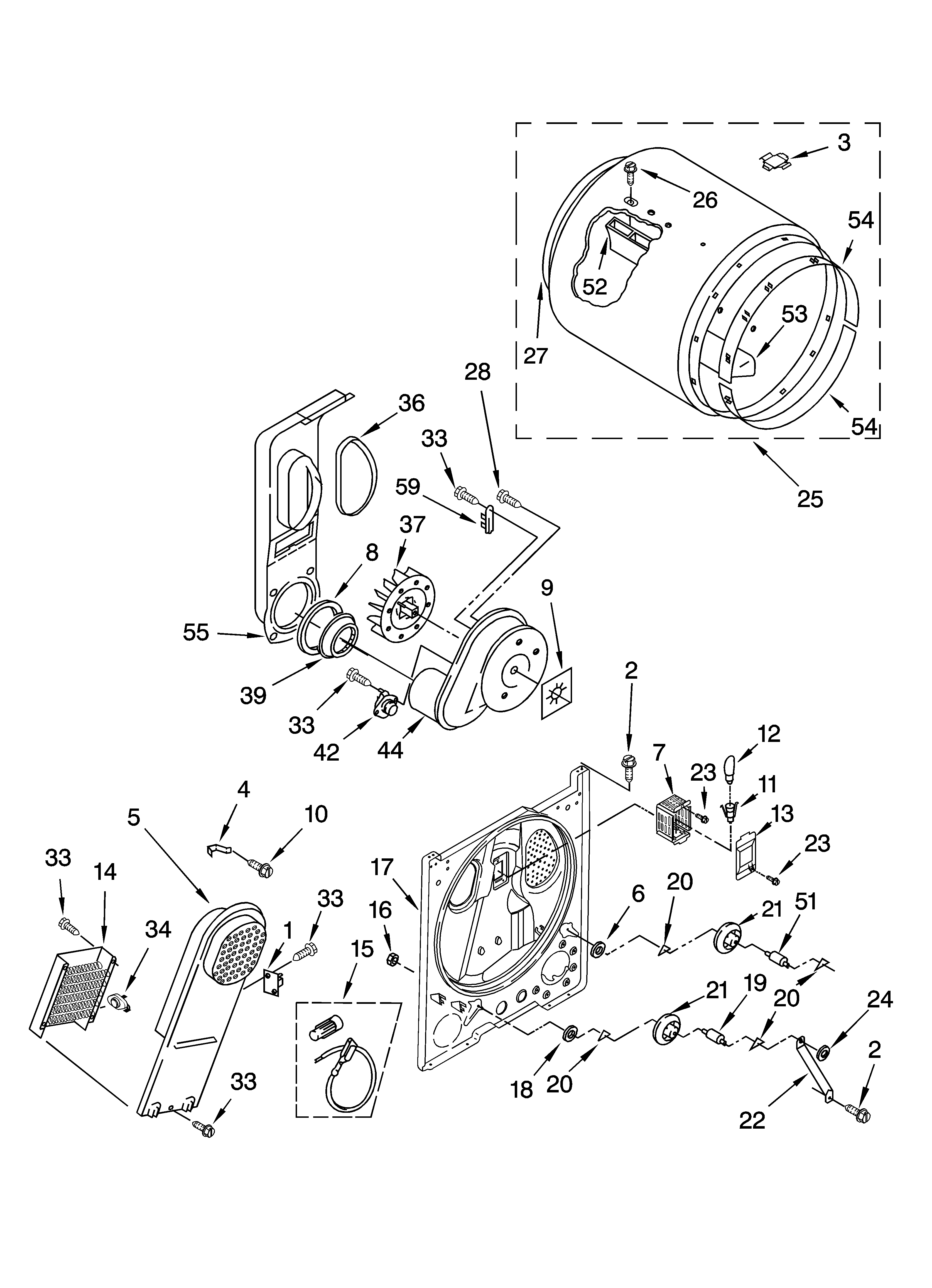 Kenmore 11066742500 bulkhead parts, optional parts (not included) diagram