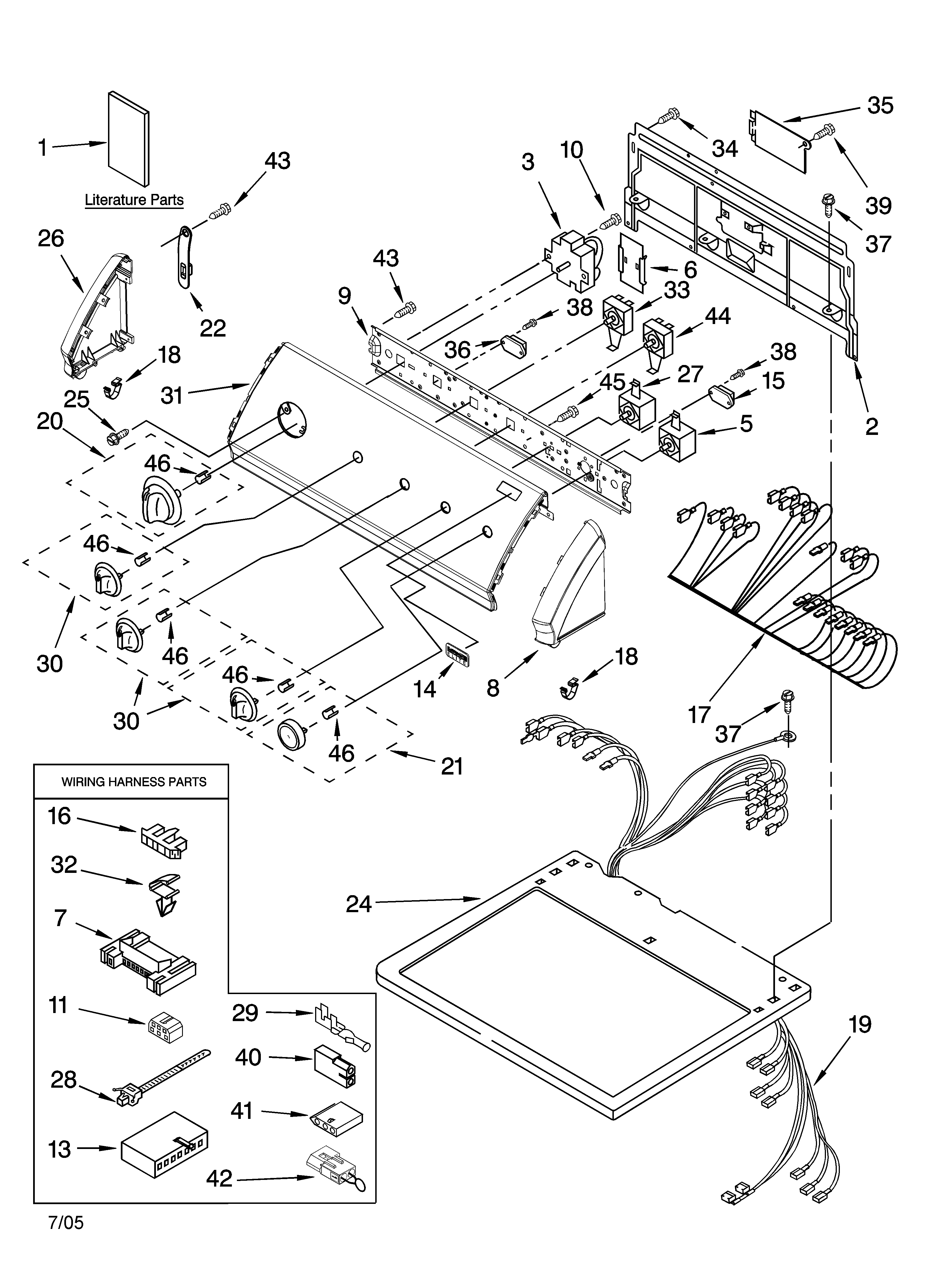 Kenmore Elite 11066992500 top and console parts diagram