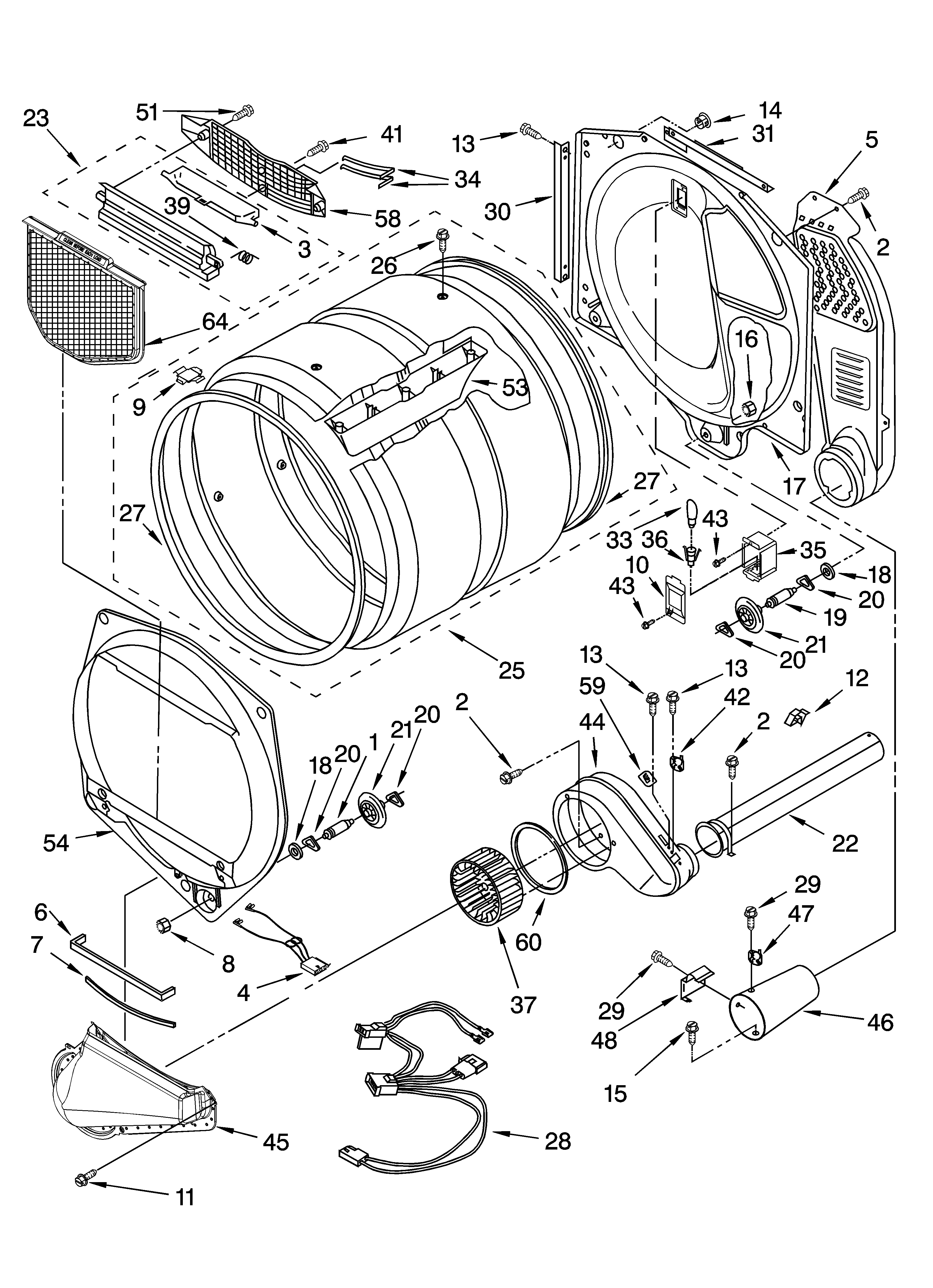 Kenmore Elite 11095089401 bulkhead parts diagram