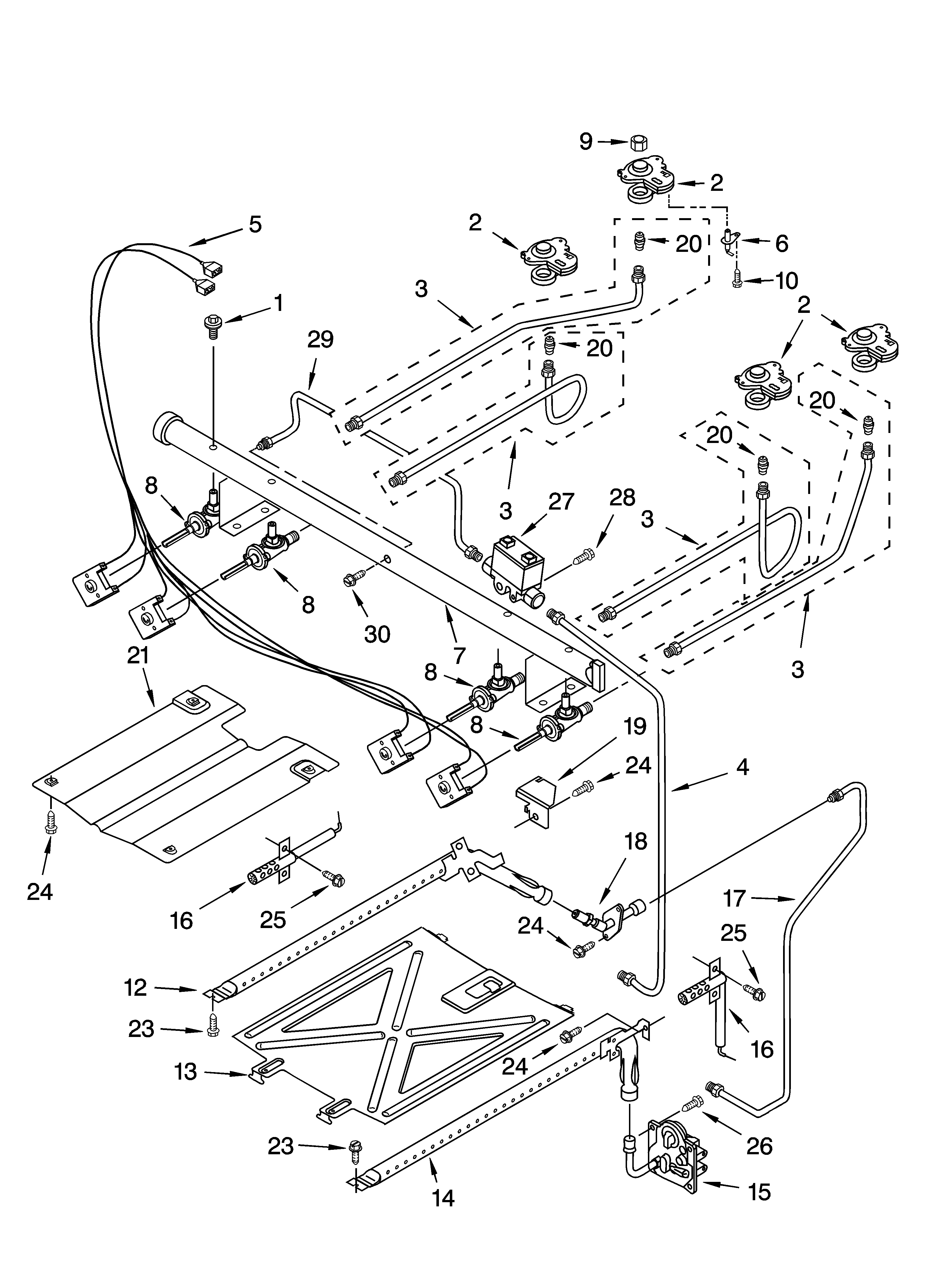 Kenmore 66575272500 manifold parts diagram