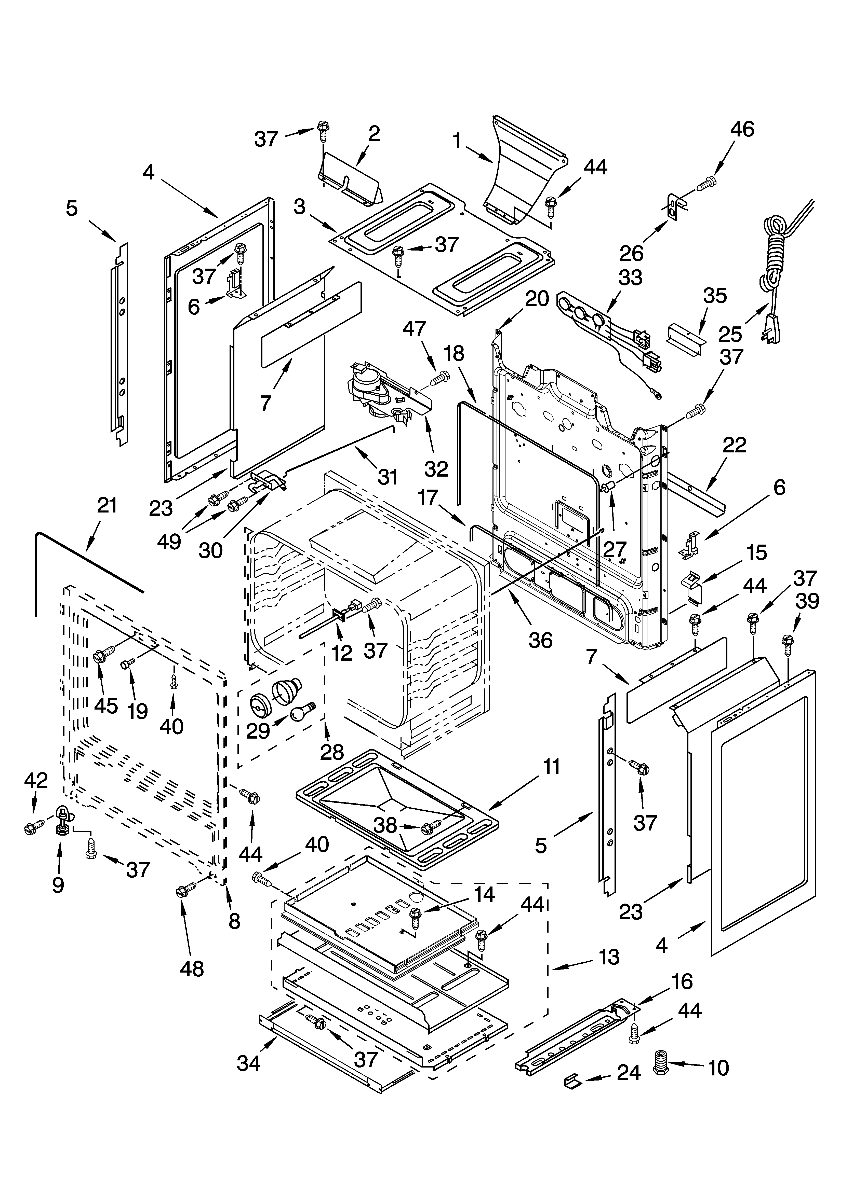 Kenmore 66575272500 chassis parts diagram