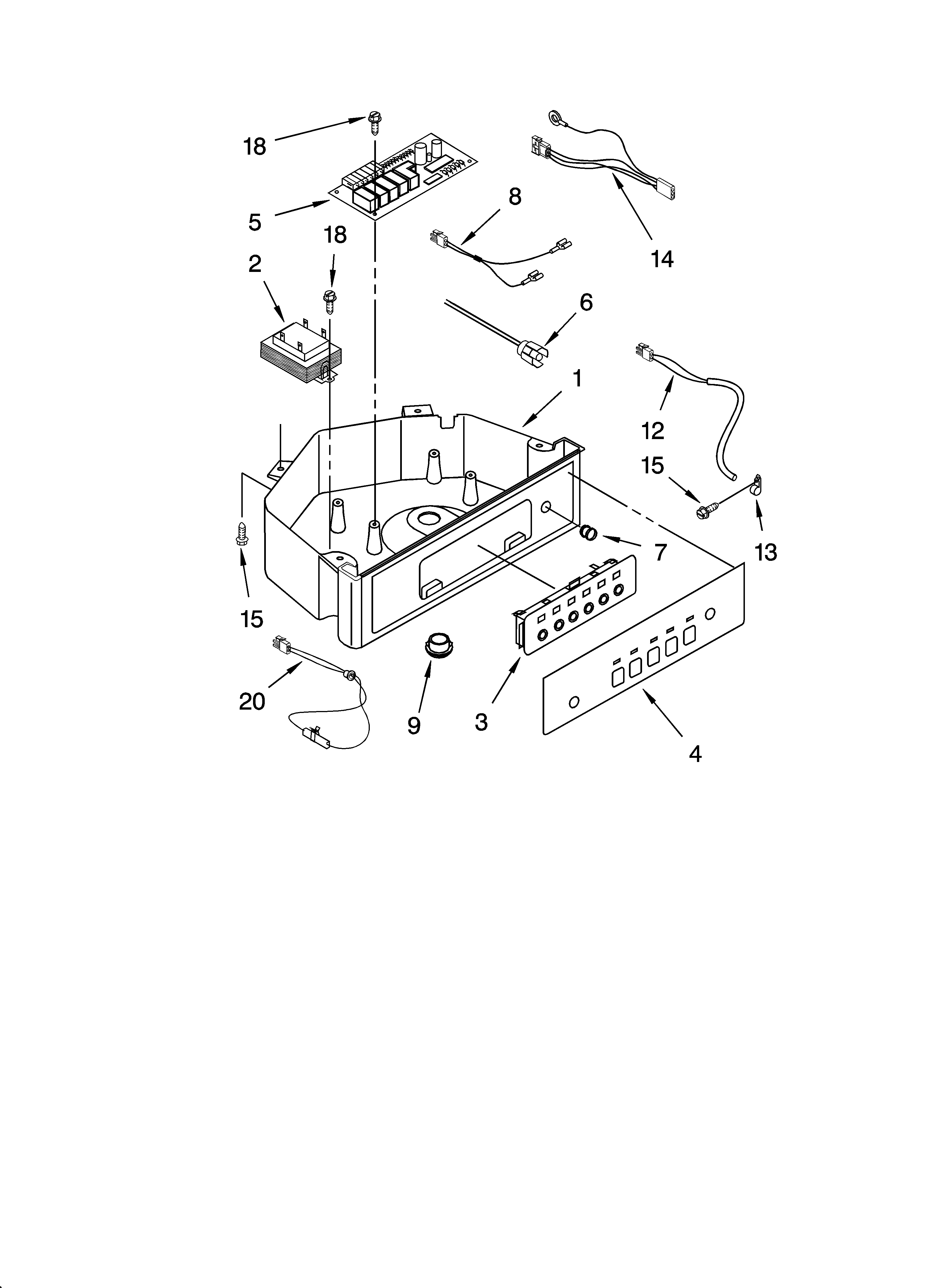 Kenmore 10689483997 control panel parts diagram