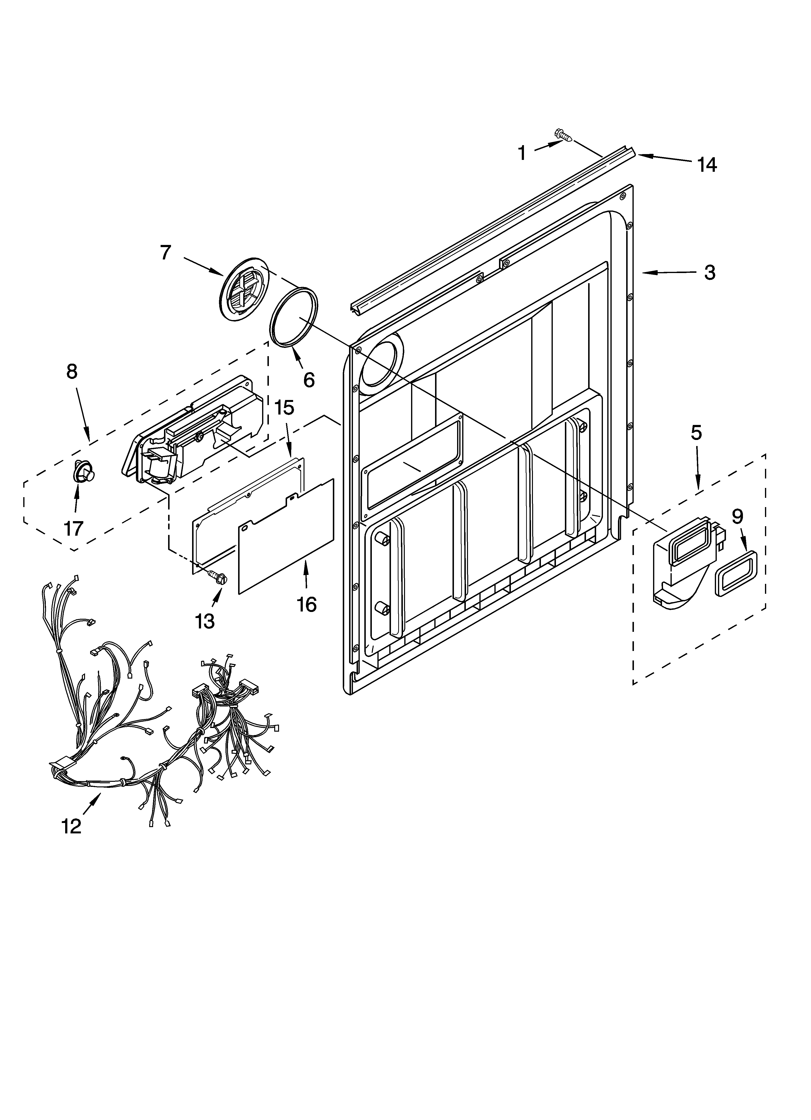Kenmore 66517023402 door and latch parts diagram