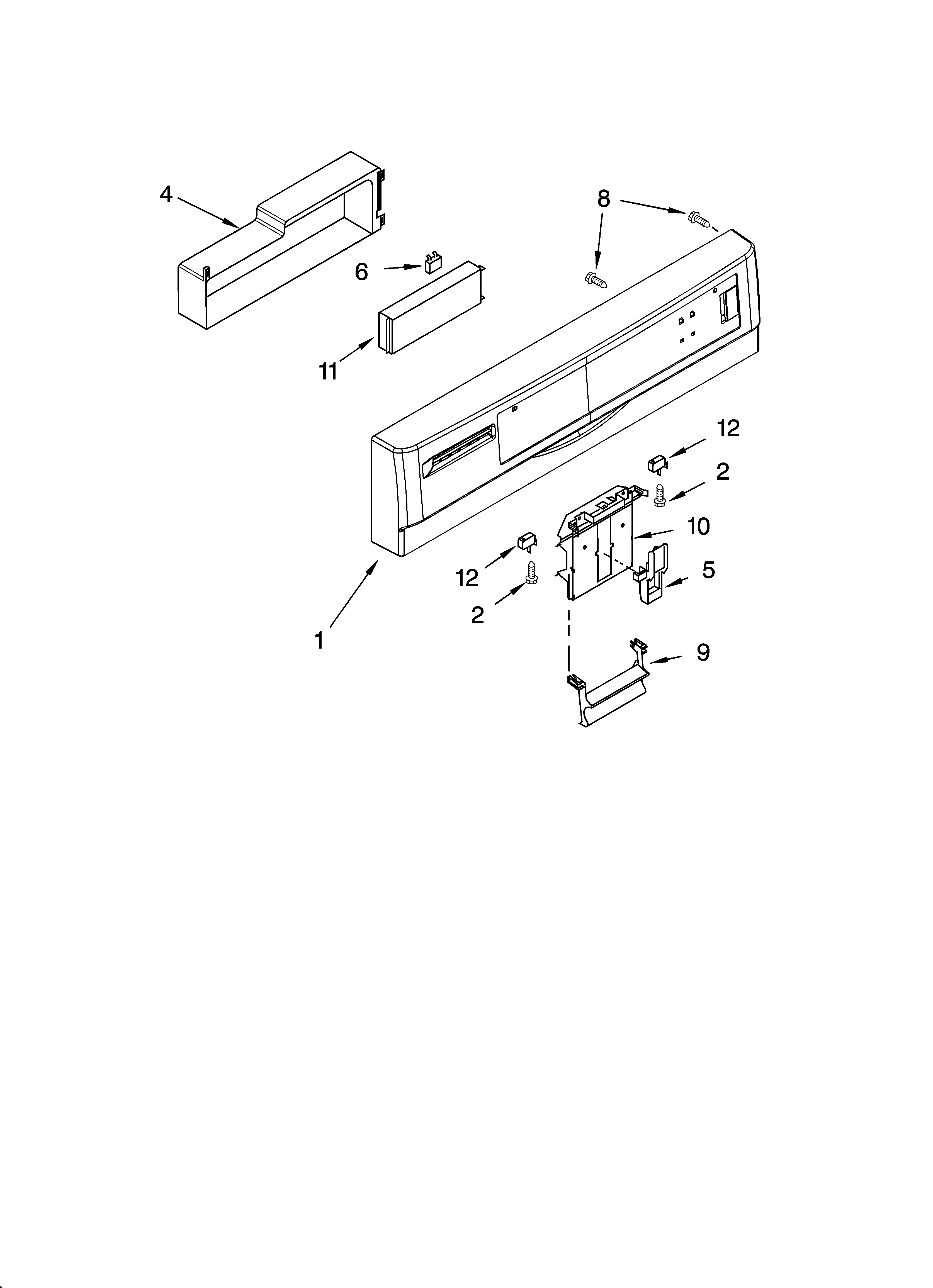Kenmore 66516033402 control panel parts diagram
