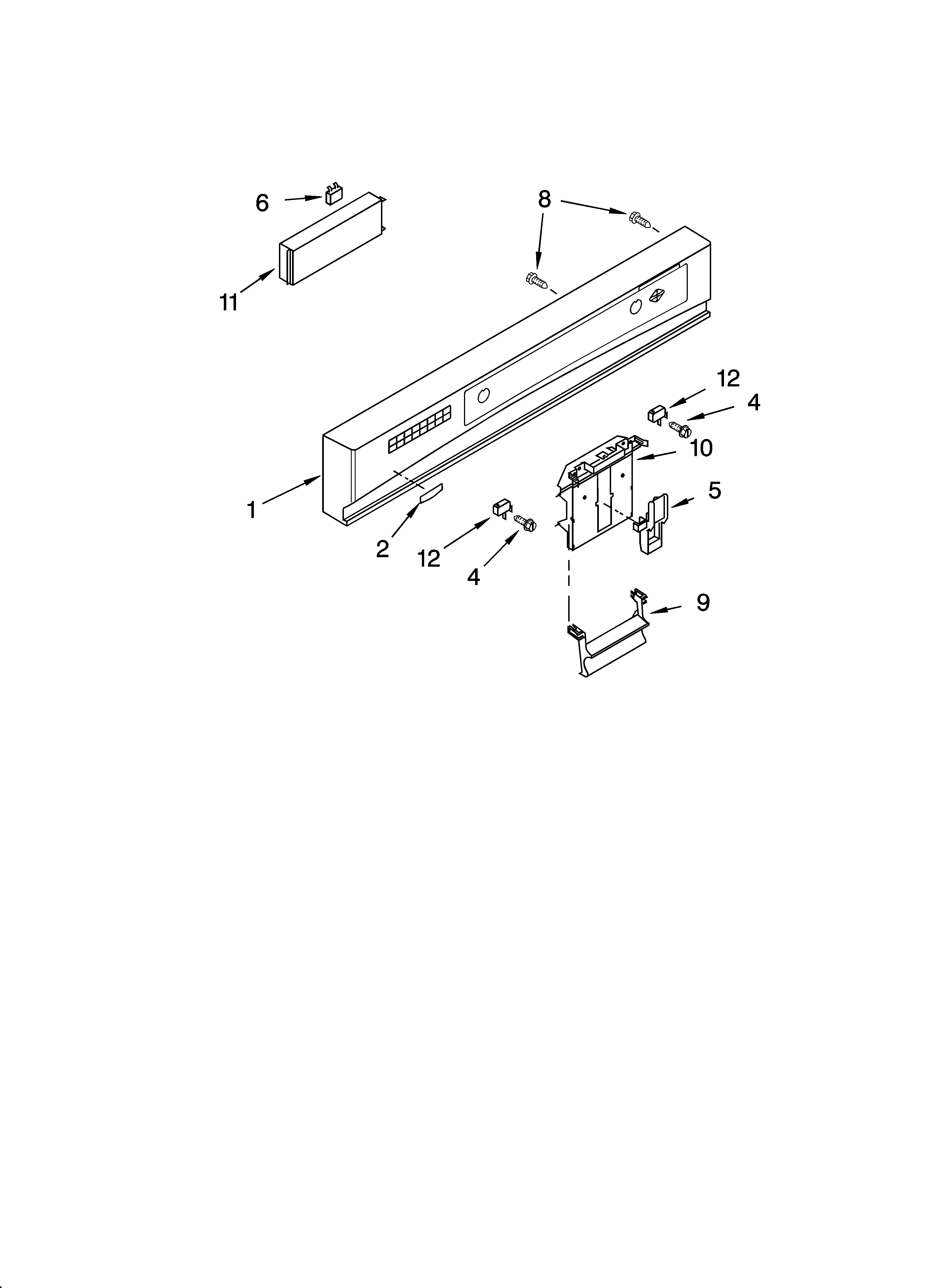Kenmore Elite 66517052402 control panel parts diagram